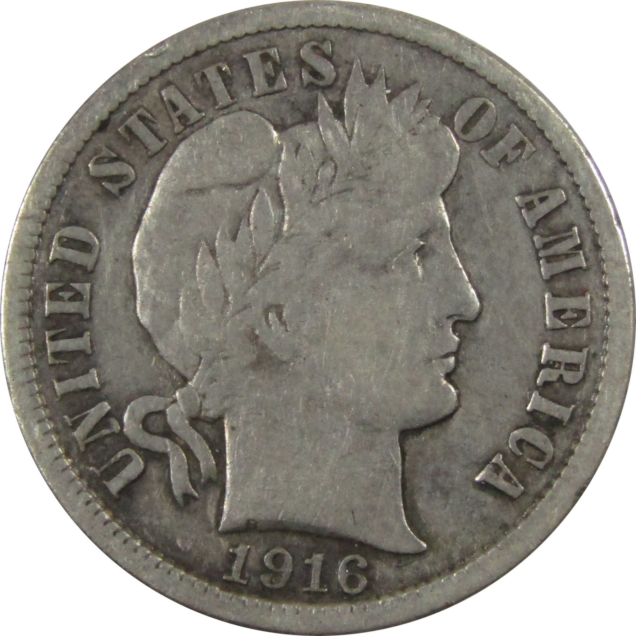 1916 S Barber Silver Dime F Fine 10c Coin Collectible SKU:CP1338