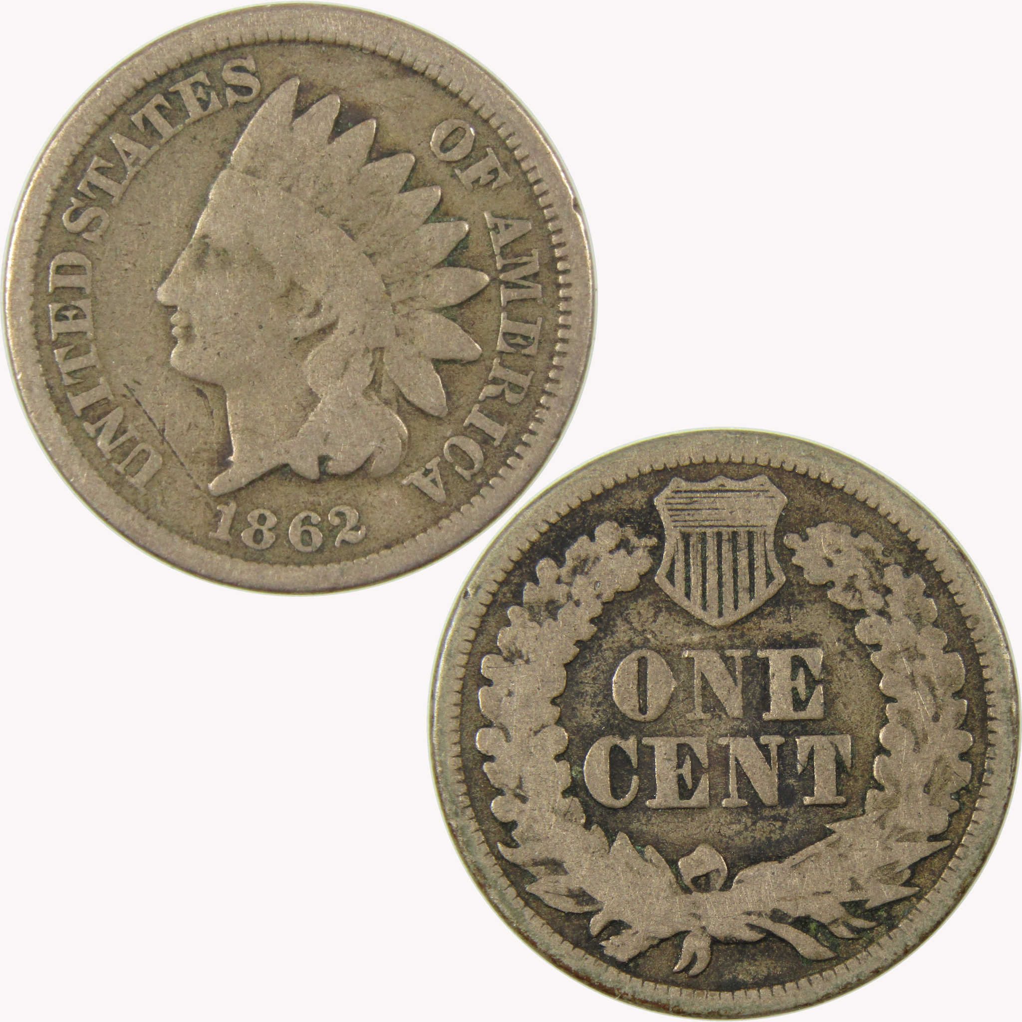 1862 Indian Head Cent G Good Penny 1c Coin SKU:CP1087