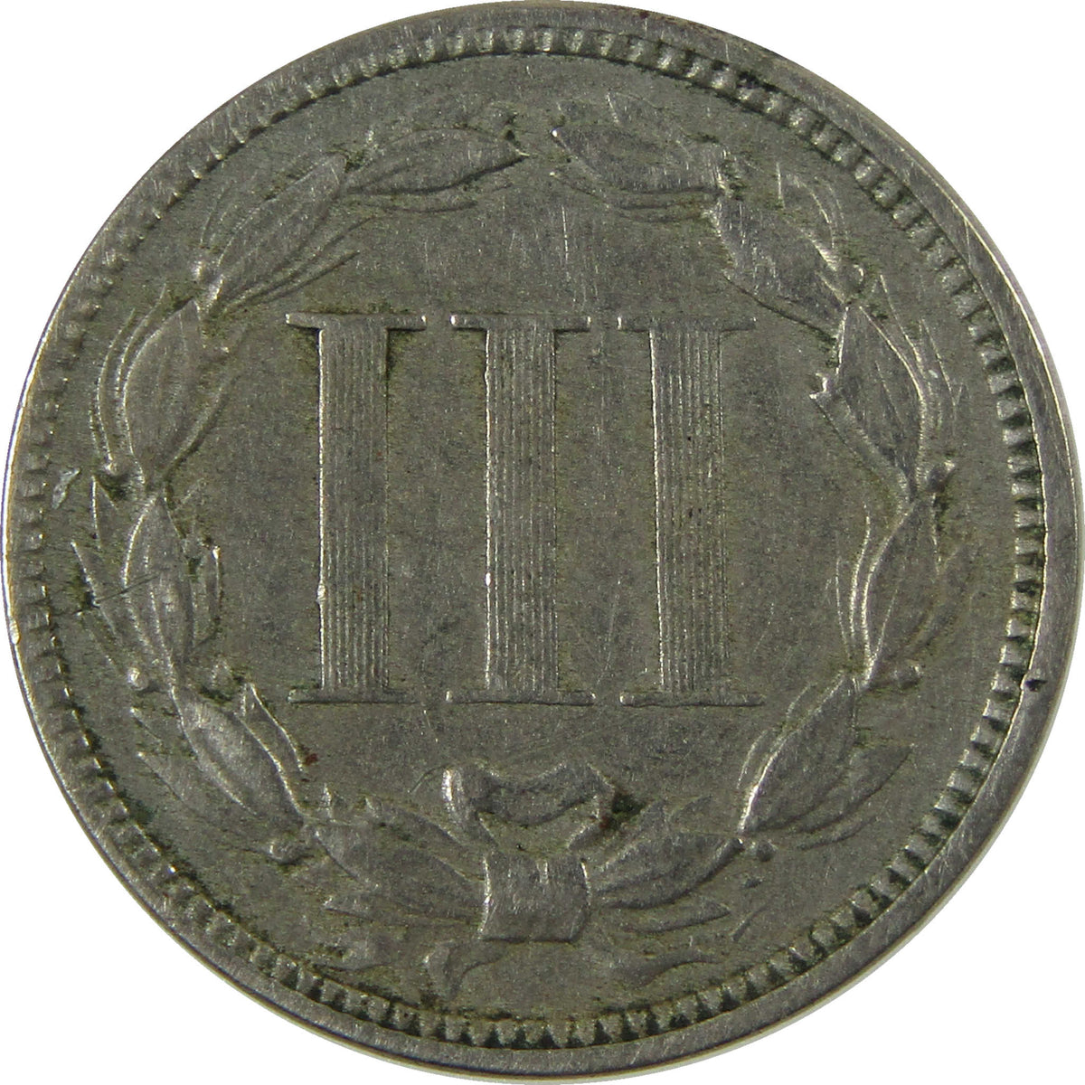 1867 Nickel Three Cent Piece VF Very Fine 3c Coin SKU:I28513