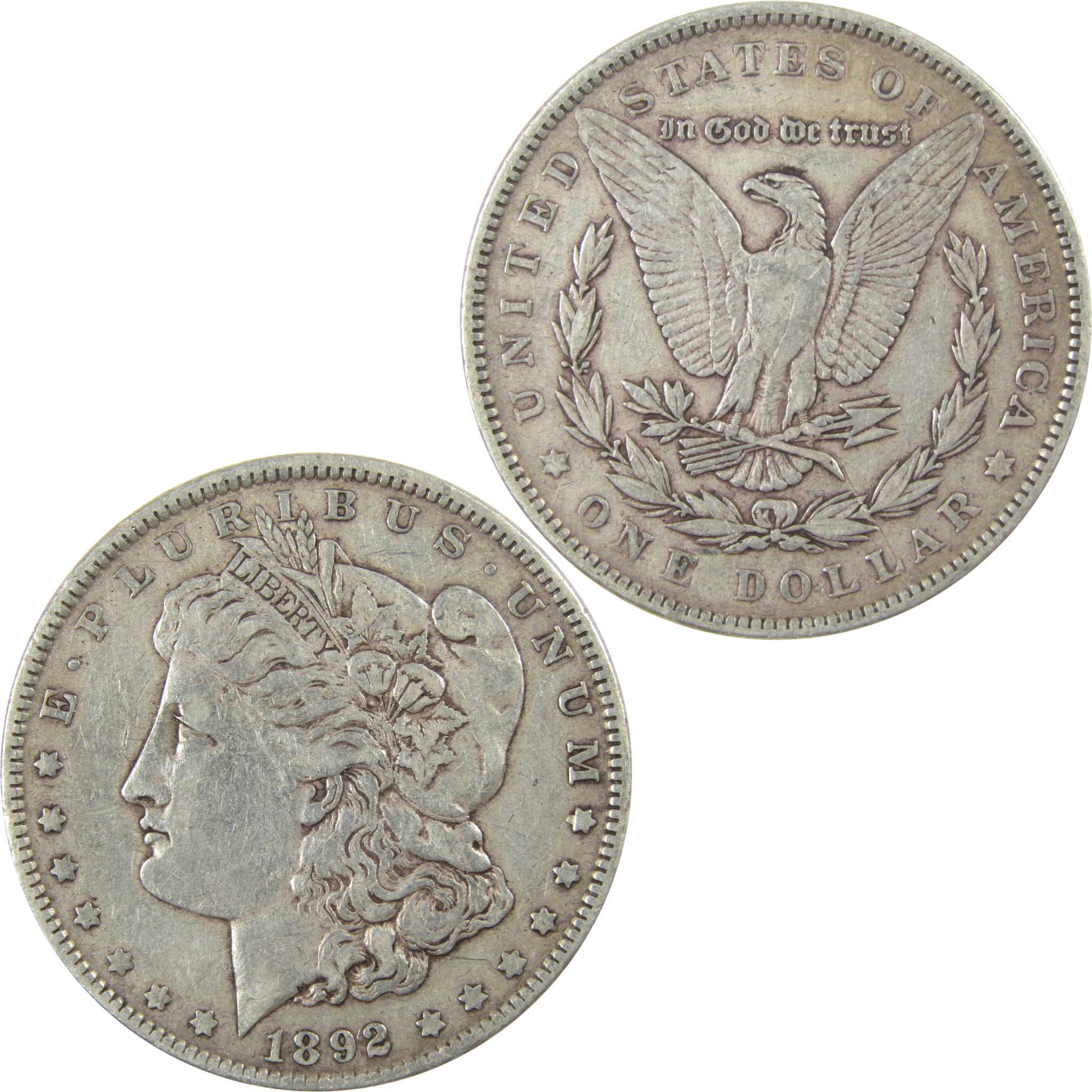 1892 Morgan Silver Dollar VF Very Fine Details $1 Coin SKU:I24984 - Morgan coin - Morgan silver dollar - Morgan silver dollar for sale - Profile Coins &amp; Collectibles