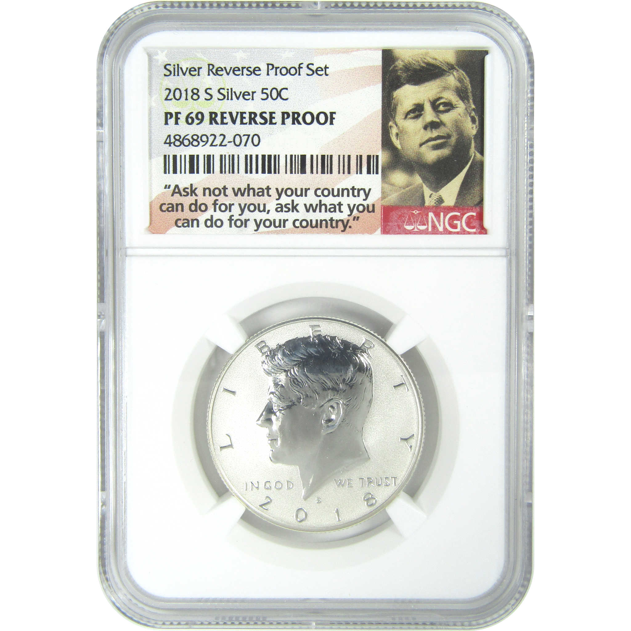 2018 S Kennedy Half Dollar PF 69 NGC Silver Reverse Proof SKU:CPC9302