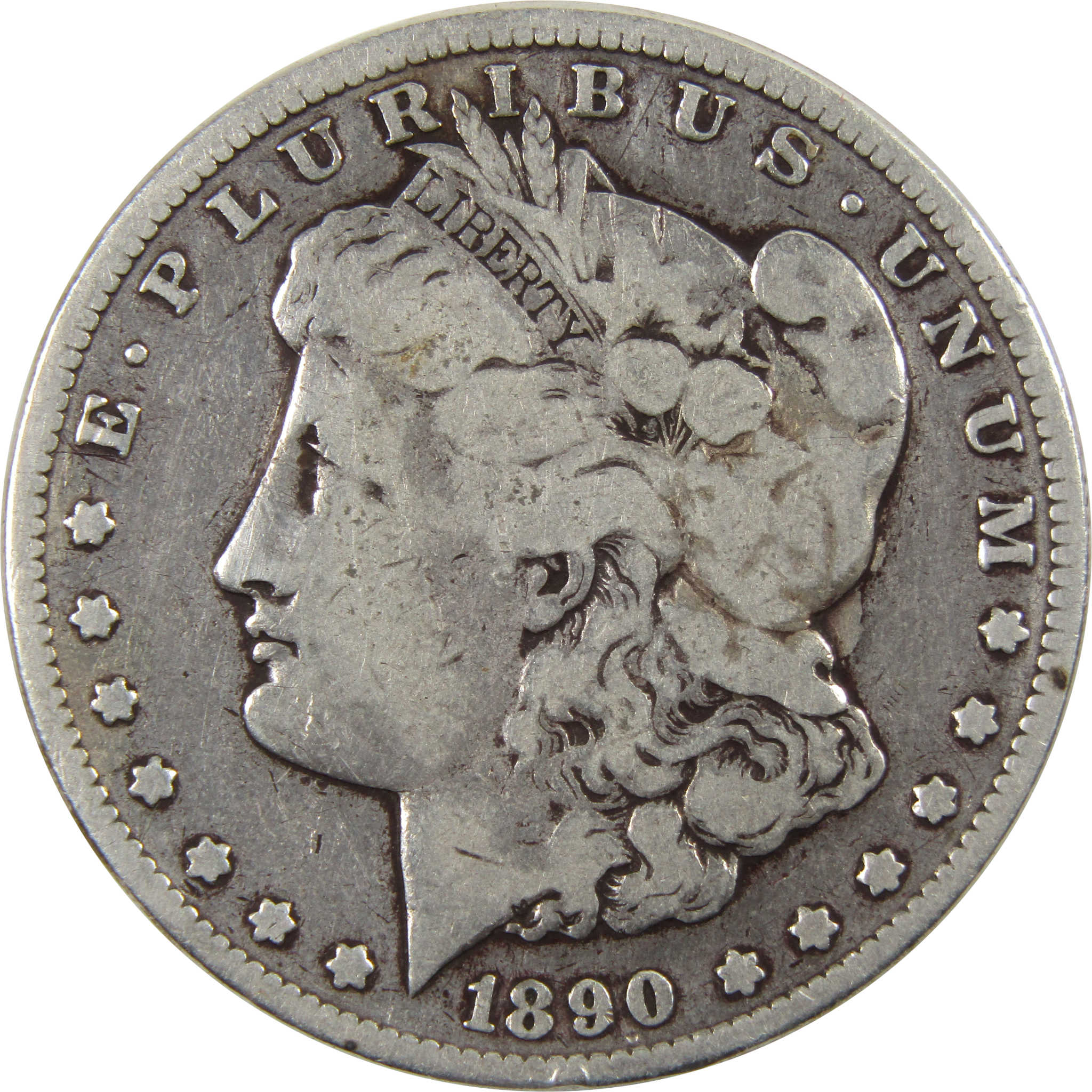 1890 CC Tail Bar Morgan Dollar VG Details Silver $1 Coin SKU:I10202 - Morgan coin - Morgan silver dollar - Morgan silver dollar for sale - Profile Coins &amp; Collectibles