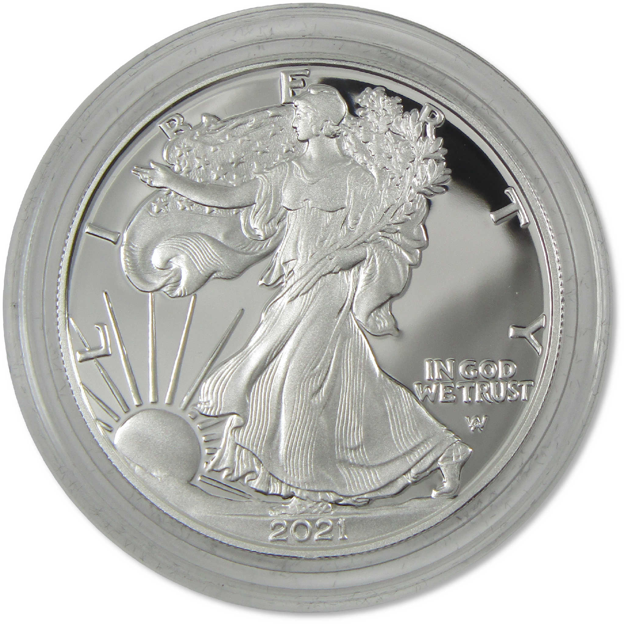 2021 W Type 2 American Silver Eagle Proof Bullion $1 Coin OGP COA
