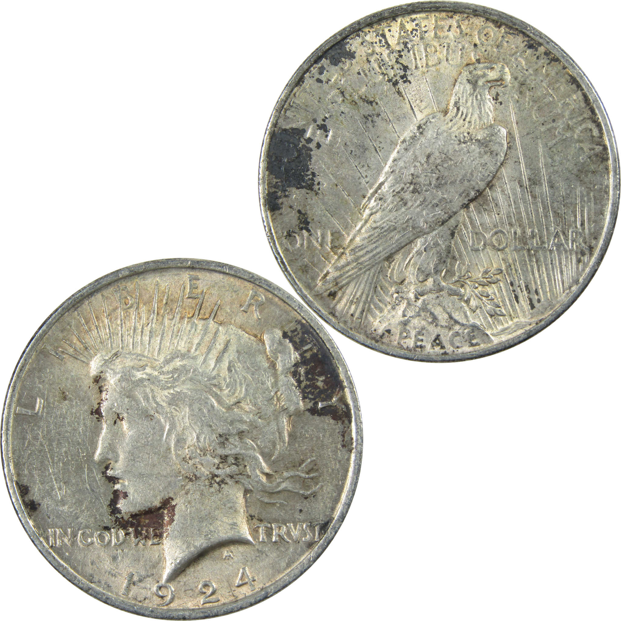 1924 Peace Dollar AU About Uncirculated Silver $1 Coin SKU:I15099