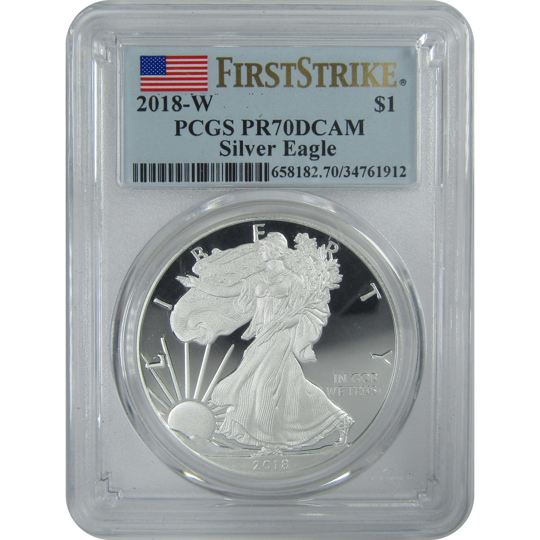 2018 W American Silver Eagle PR 70 DCAM PCGS First Strike SKU:CPC9290