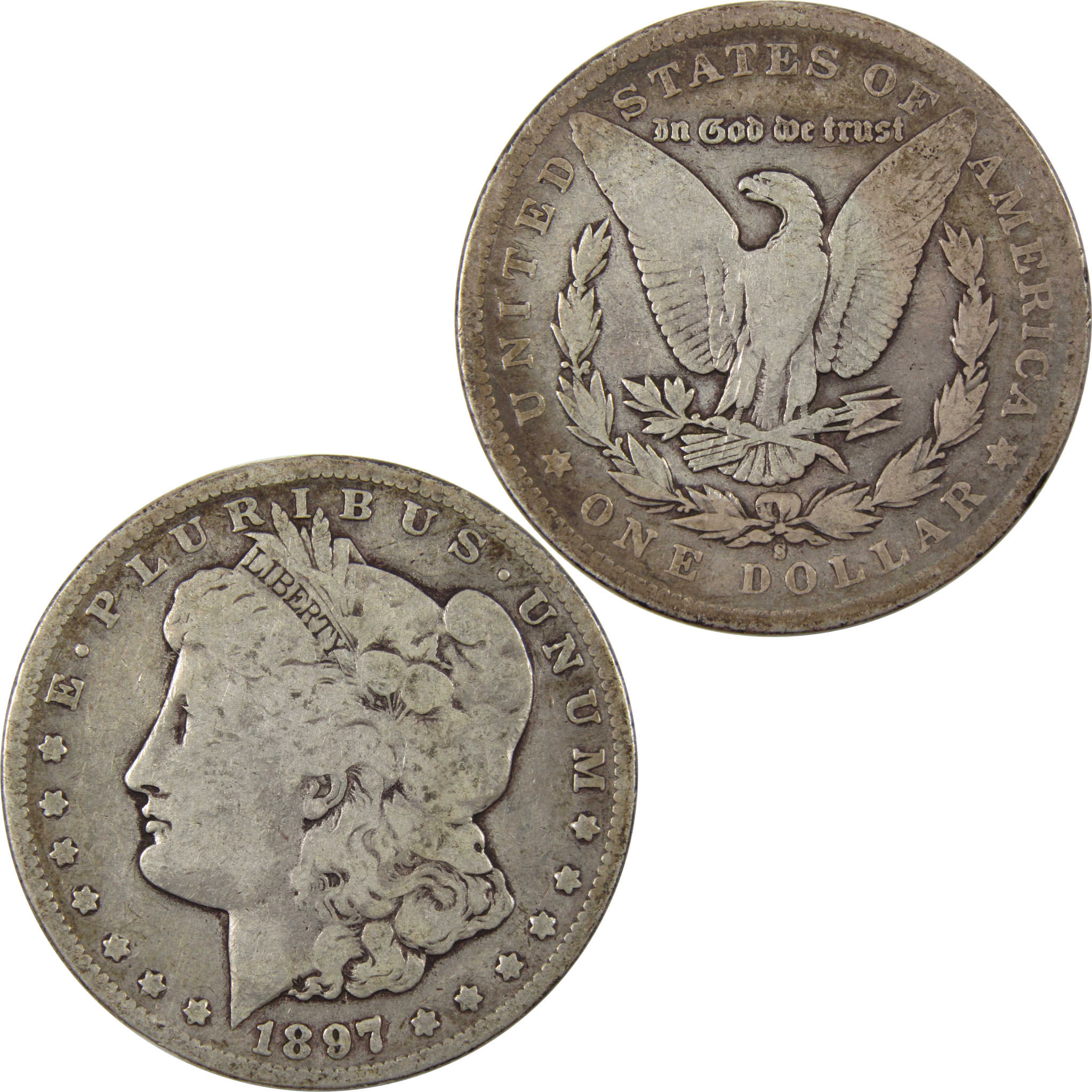 1897 S Morgan Dollar VG Very Good Silver $1 Coin SKU:I10211 - Morgan coin - Morgan silver dollar - Morgan silver dollar for sale - Profile Coins &amp; Collectibles