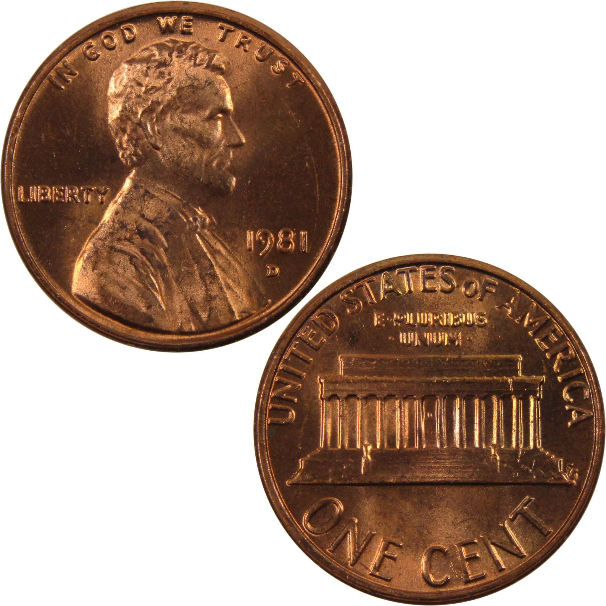 1981 D Lincoln Memorial Cent BU Uncirculated Penny 1c Coin