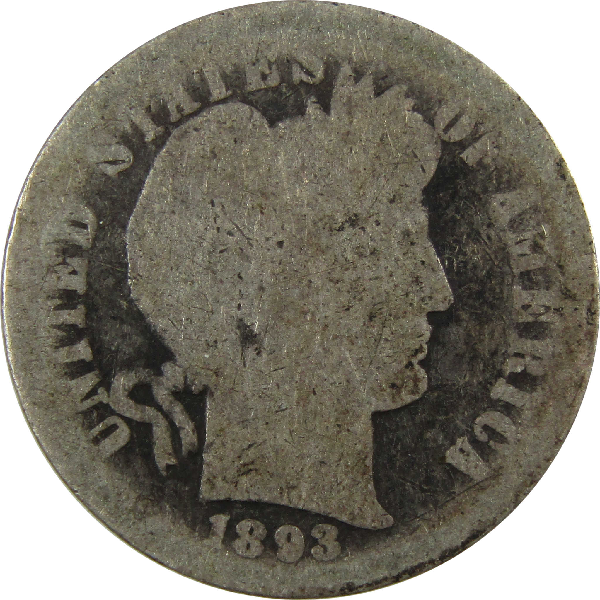 1893 O Barber Silver Dime AG About Good 10c Coin SKU:CP1339