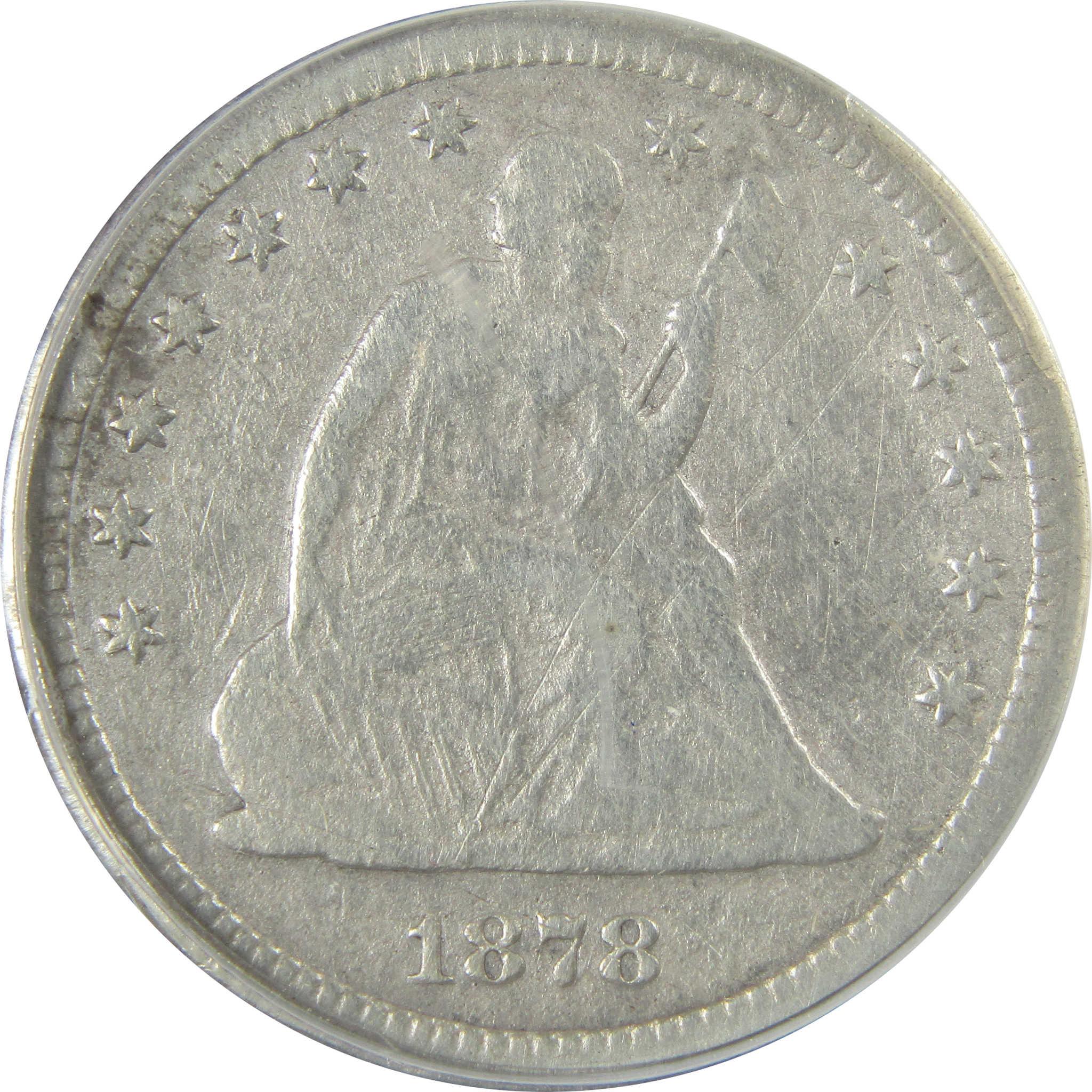 1878 CC Seated Liberty Silver Quarter F 12 Details ANACS SKU:CP768