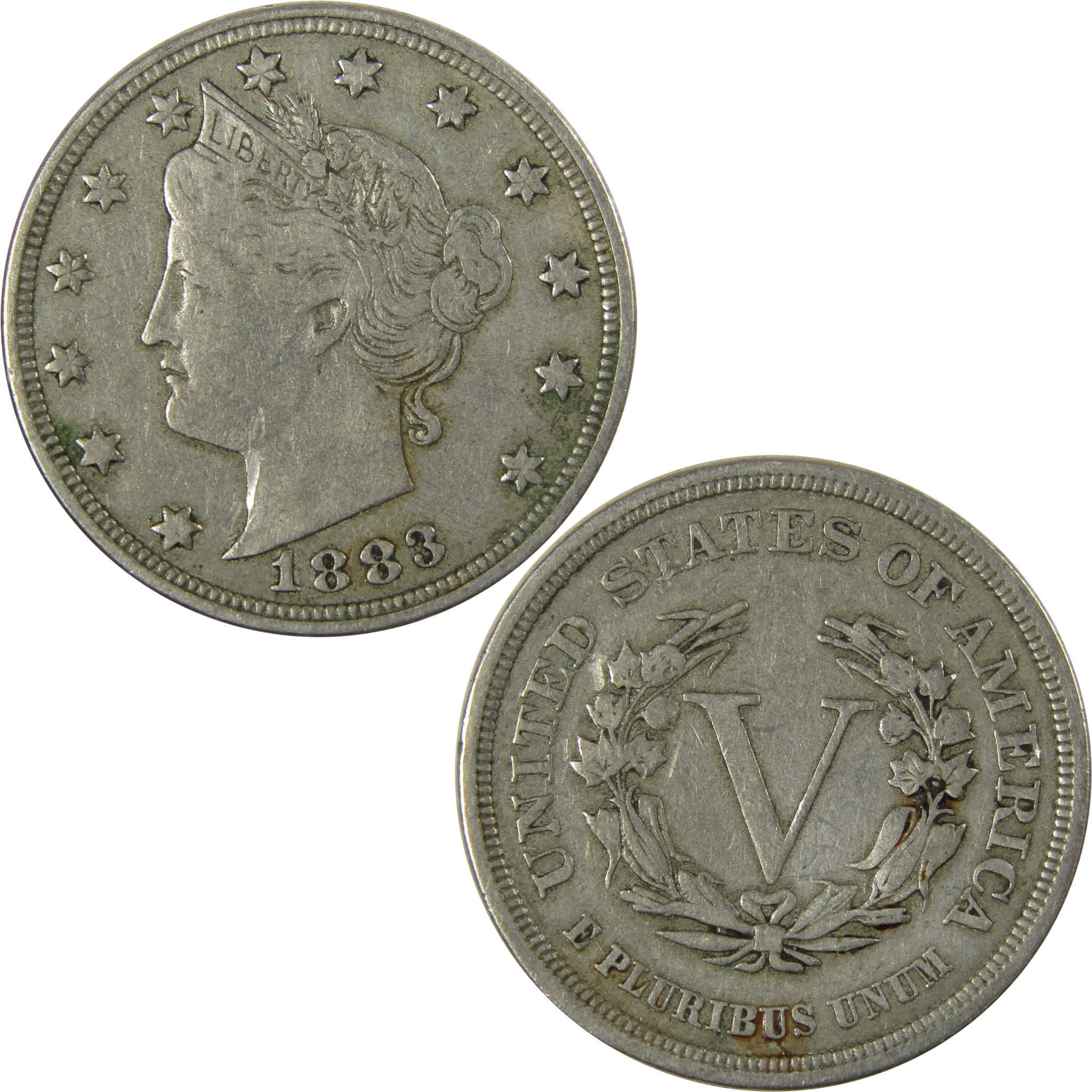 1883 No Cents Liberty Head V Nickel VF Very Fine 5c Coin SKU:I26523