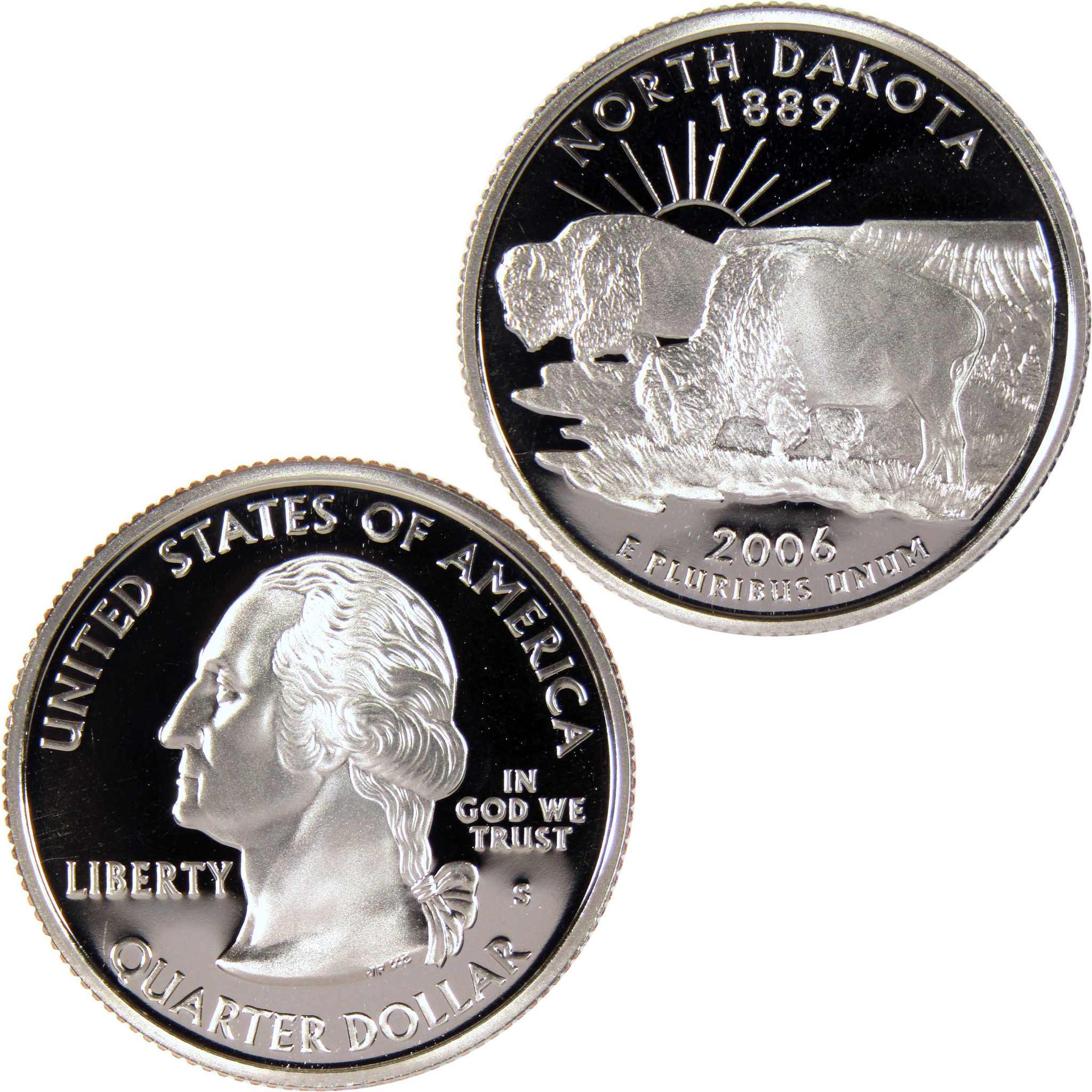 2006 S North Dakota State Quarter Clad 25c Proof Coin