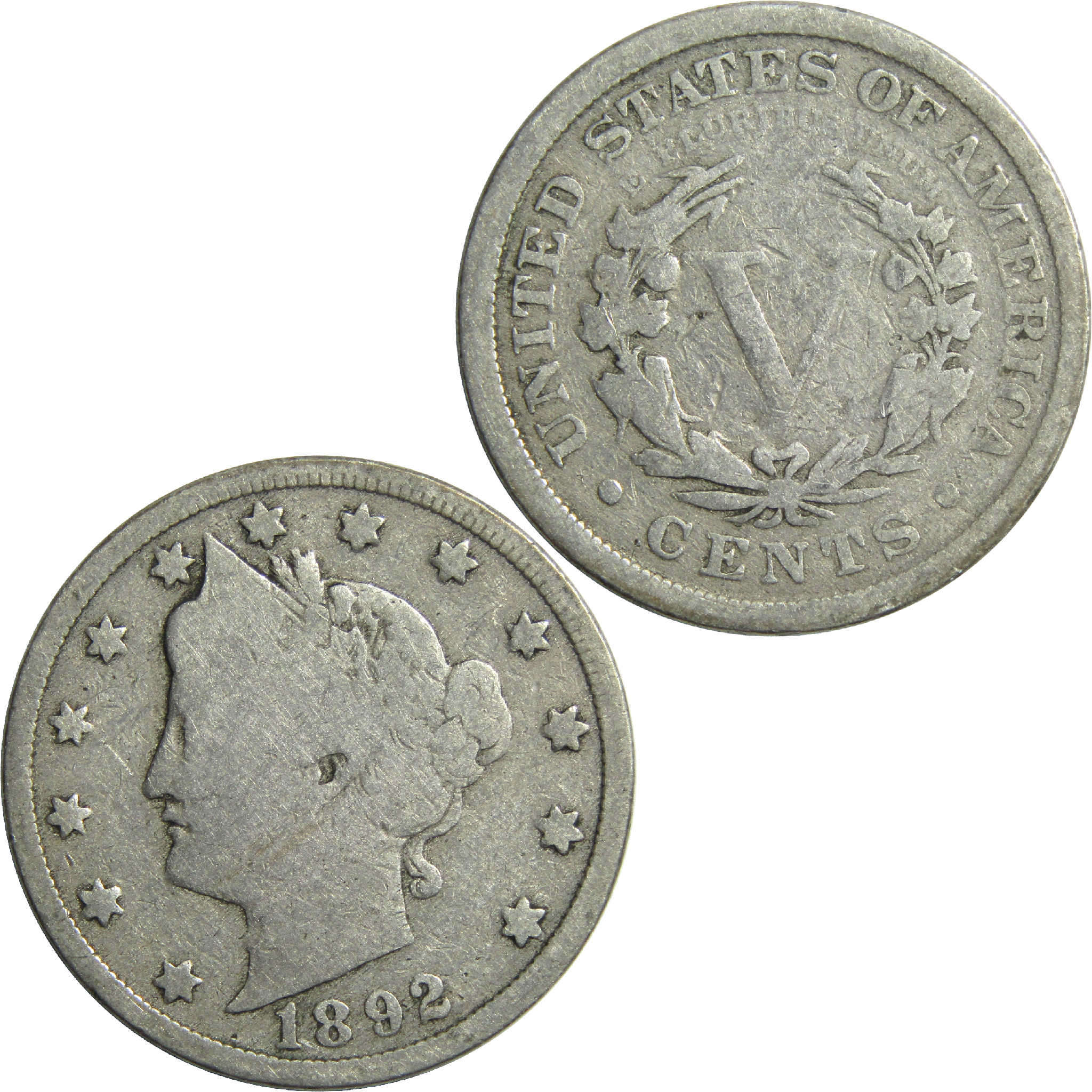 1892 Liberty Head V Nickel G Good 5c Coin SKU:I13590