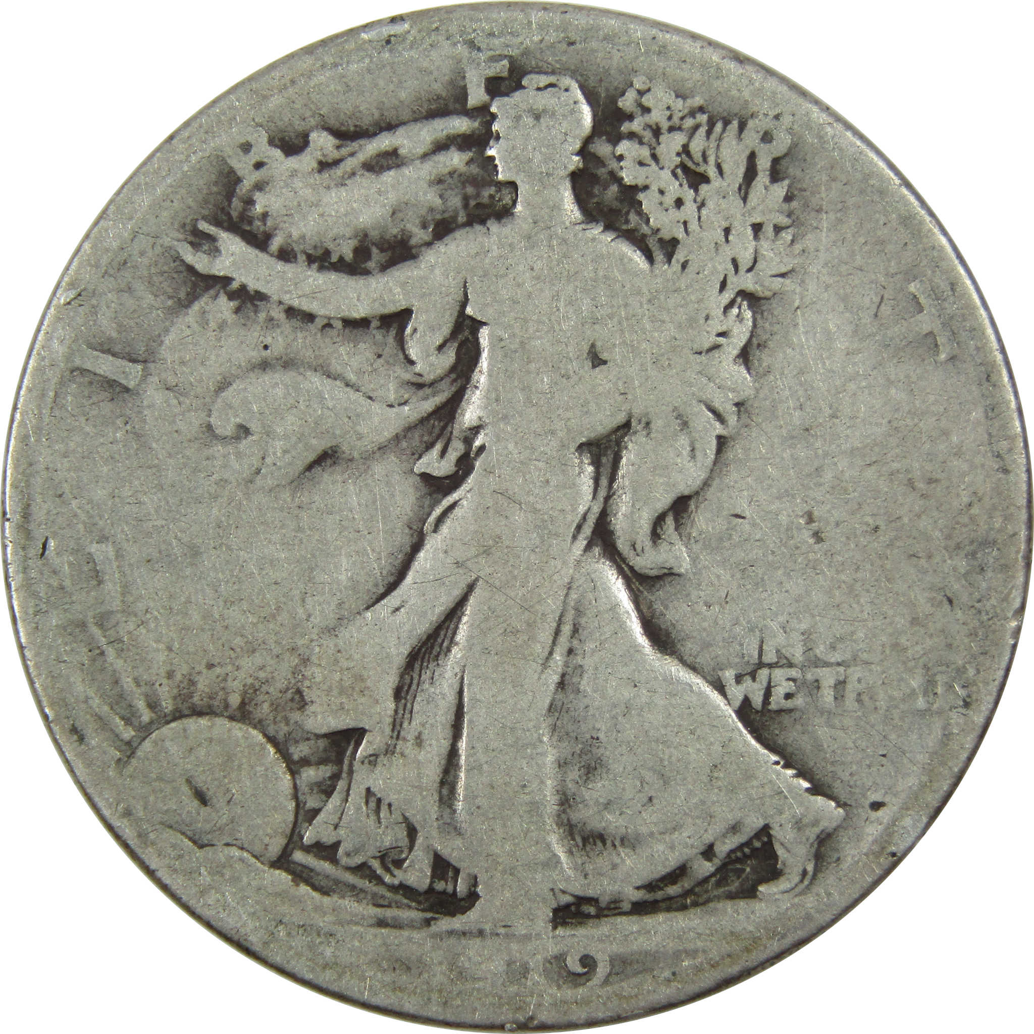 1919 S Liberty Walking Half Dollar AG About Good Silver SKU:I13042