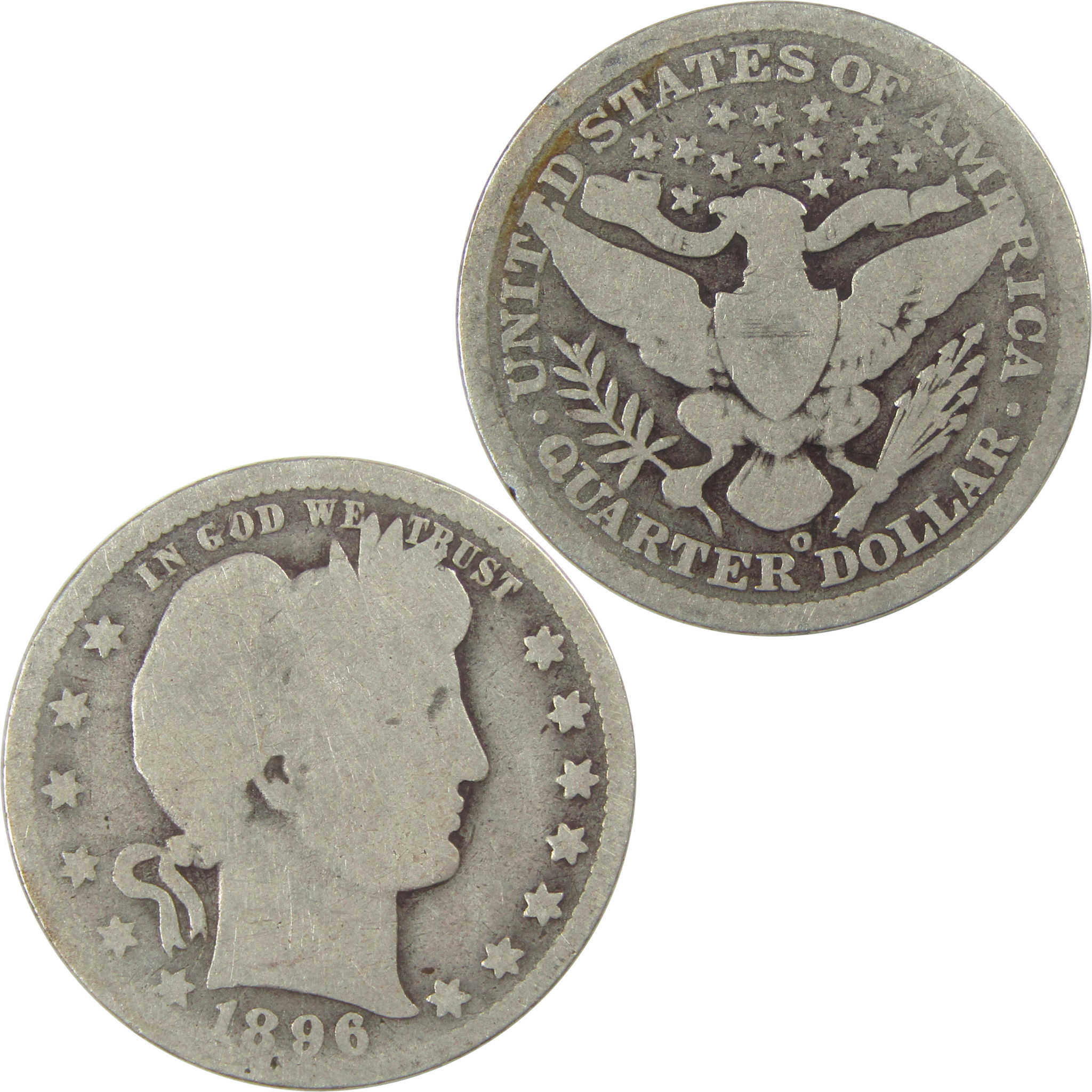 1896 O Barber Quarter AG About Good Silver 25c Coin SKU:I21870