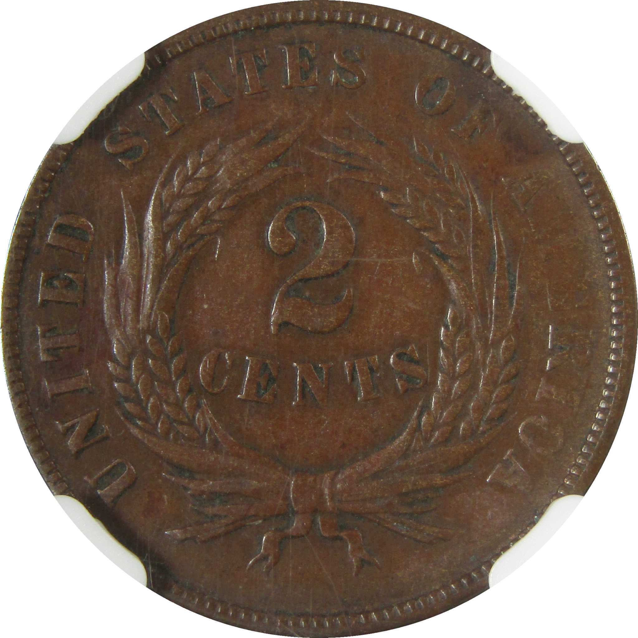  15 Cents 1869 Two Cent Piece XF 45 BN NGC 2c Coin Collectible SKU:CP1542