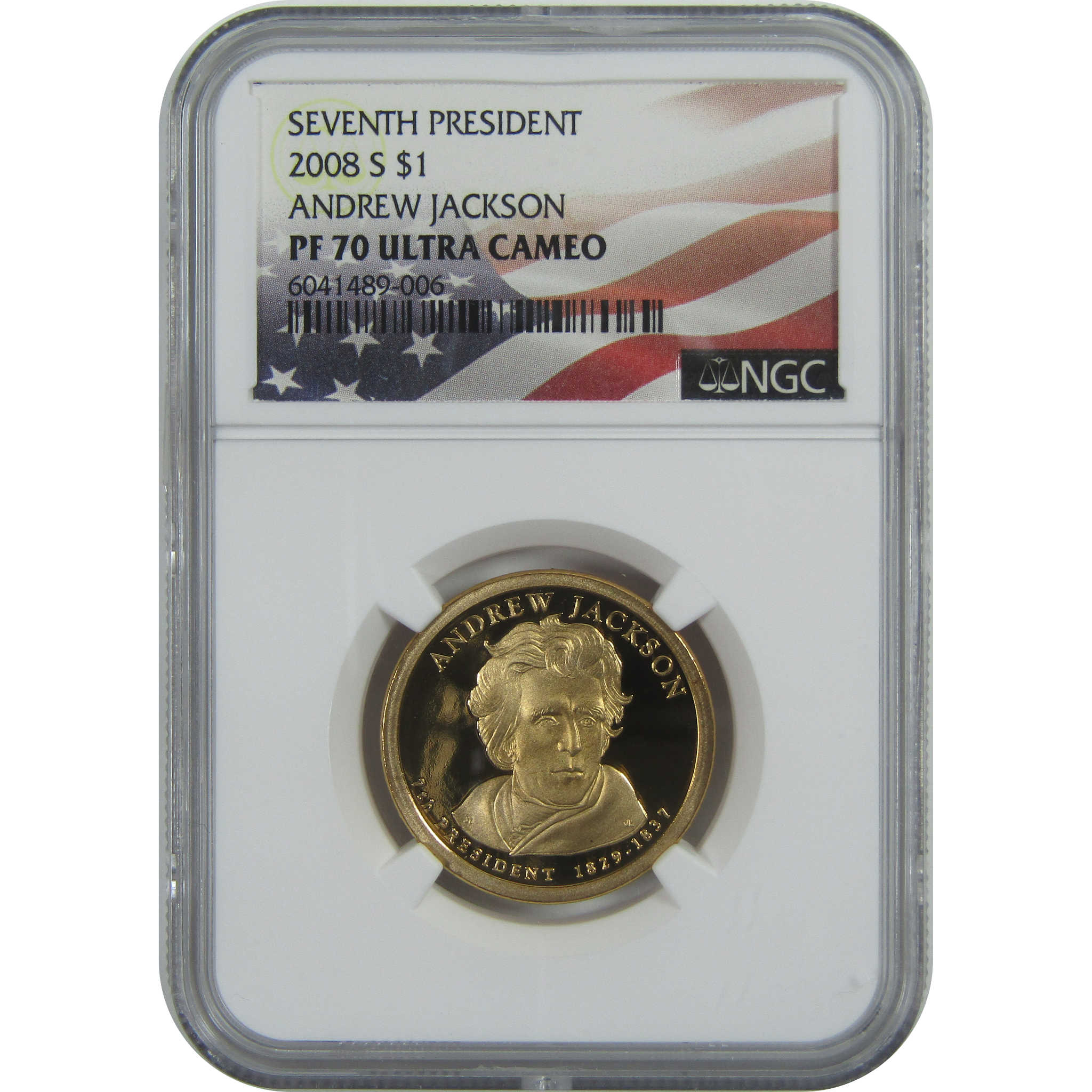 2008 S Andrew Jackson Presidential Dollar PF 70 UCAM NGC SKU:CPC9248