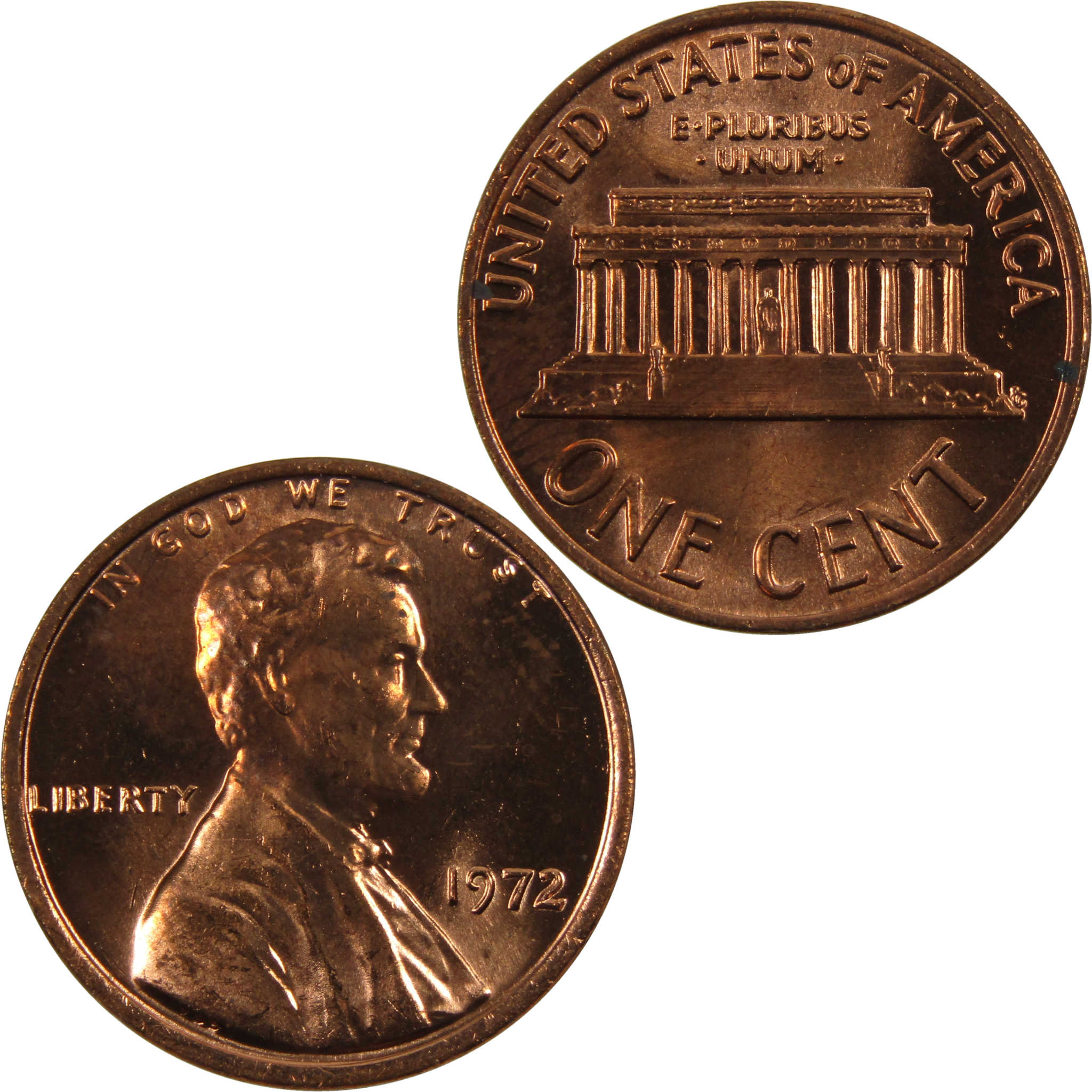 1972 Lincoln Memorial Cent BU Uncirculated Penny 1c Coin