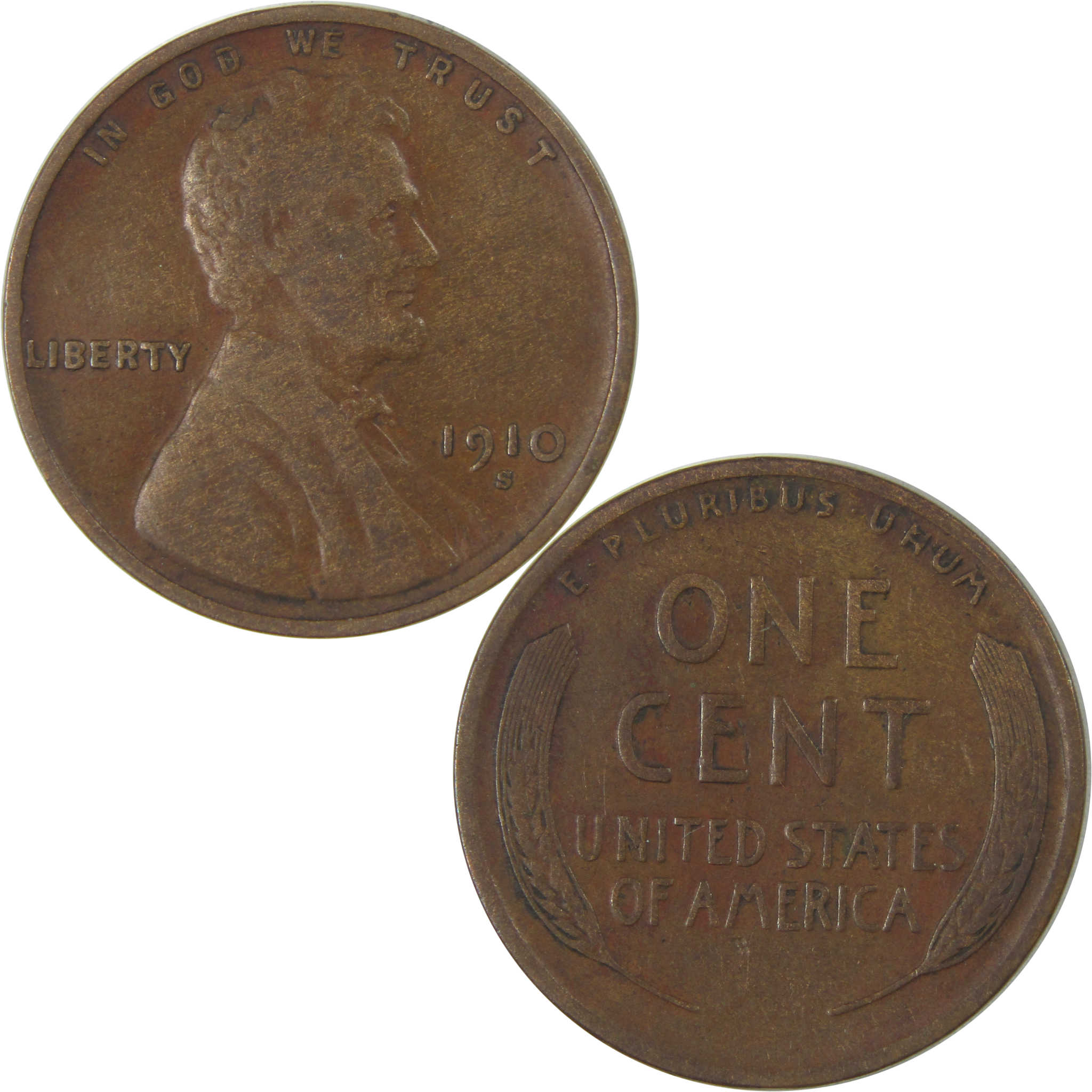 1910 S Lincoln Wheat Cent VF Very Fine Penny 1c Coin SKU:I23866