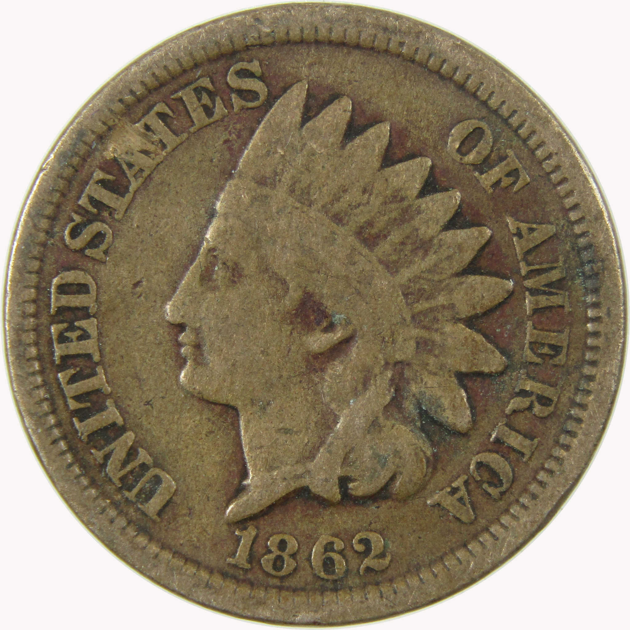 1862 Indian Head Cent VG Very Good Penny 1c Coin SKU:CP1098