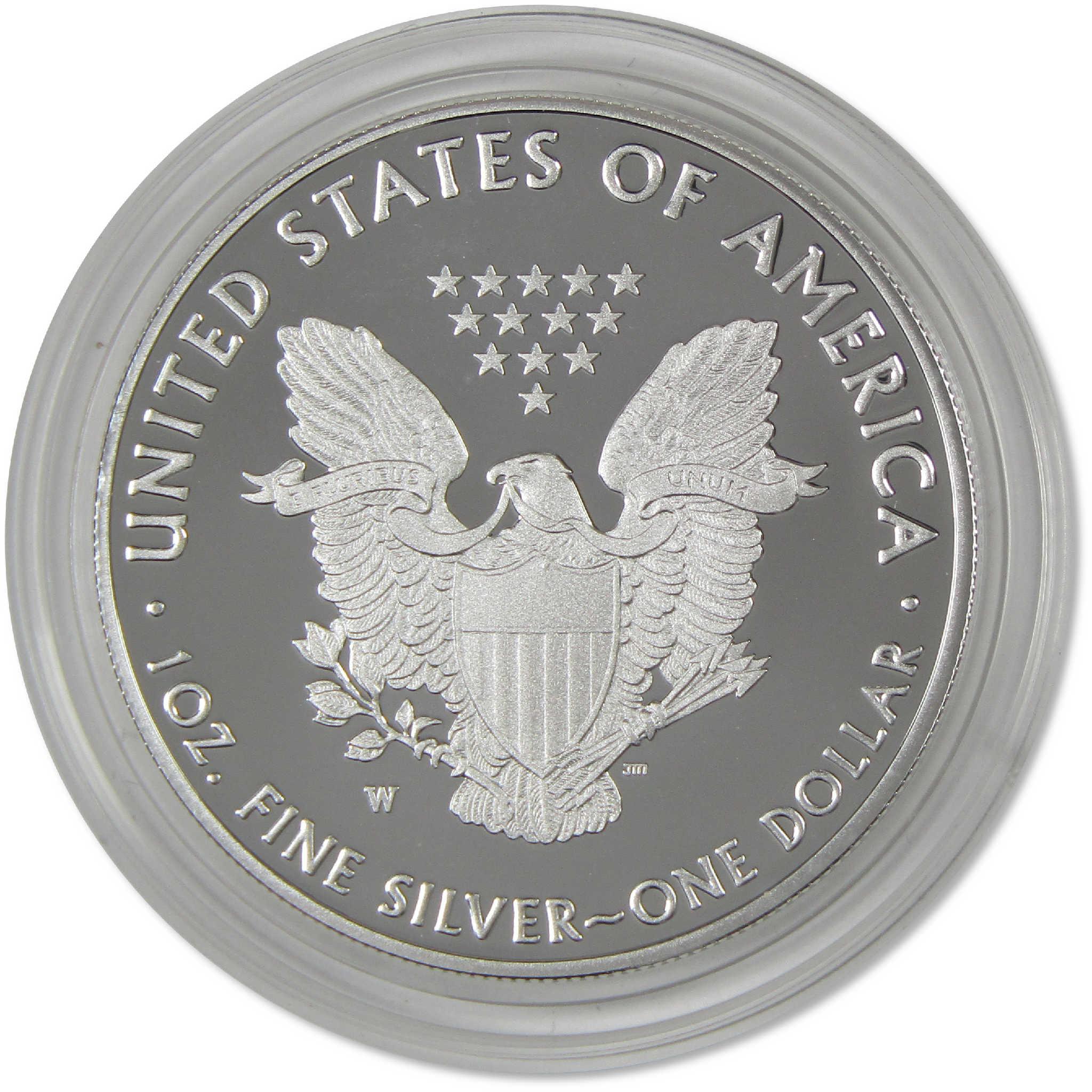 2018 W American Silver Eagle Bullion Proof $1 Coin Collectible OGP COA