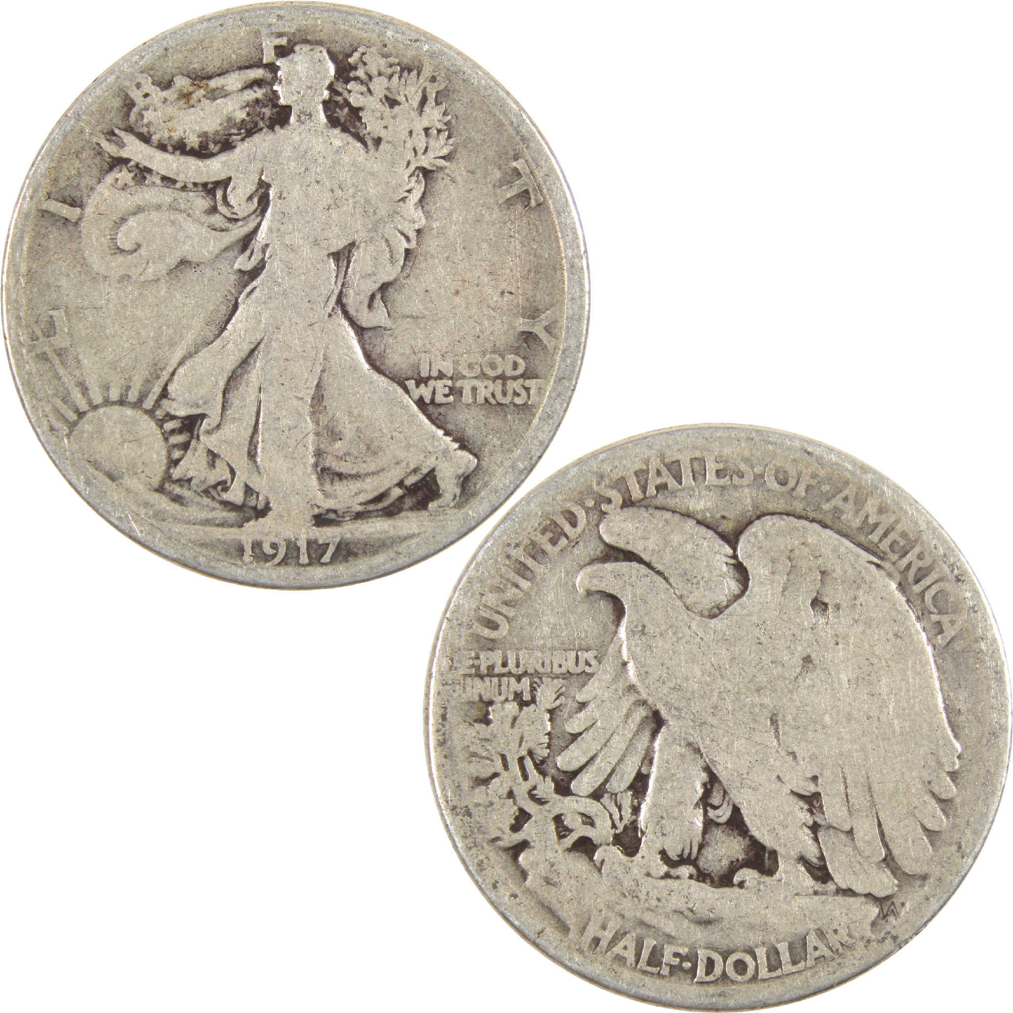 1917 Liberty Walking Half Dollar G Good Silver 50c Coin