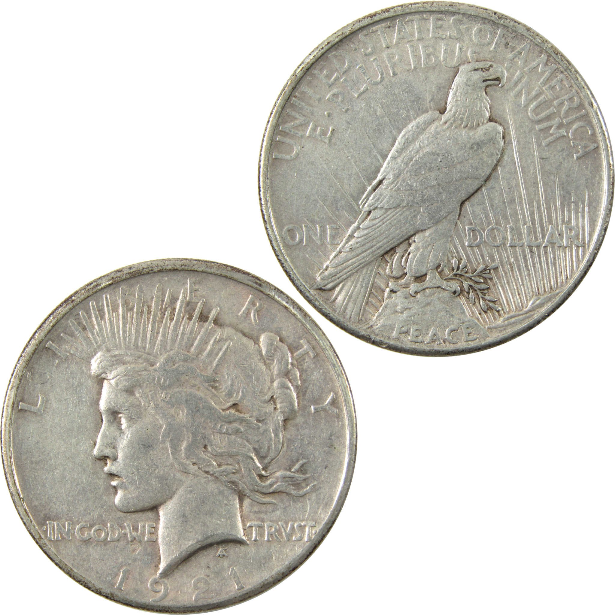 1921 High Relief Peace Dollar VF Very Fine Silver $1 Coin SKU:I14183