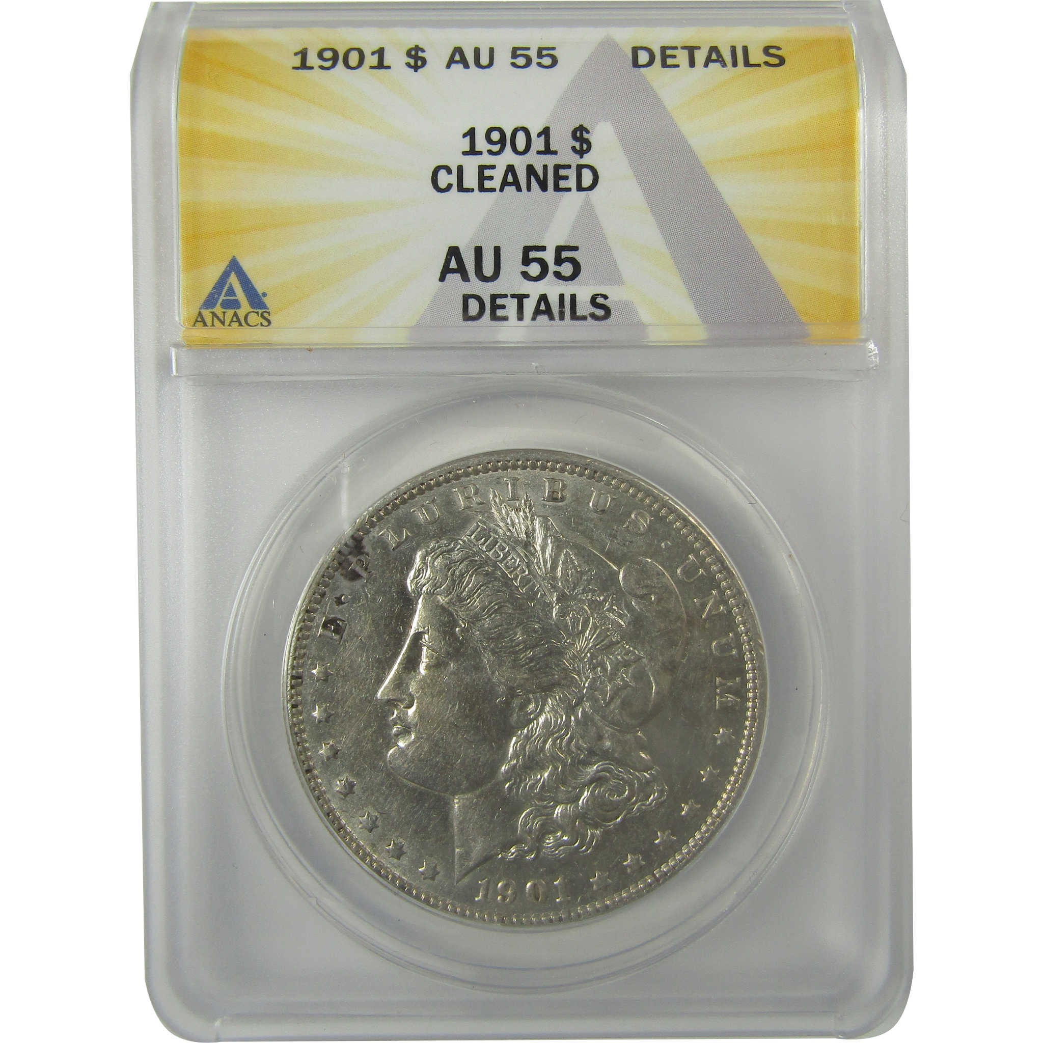 1901 Morgan Dollar AU 55 Details ANACS Silver $1 Coin SKU:I21254 - Morgan coin - Morgan silver dollar - Morgan silver dollar for sale - Profile Coins &amp; Collectibles