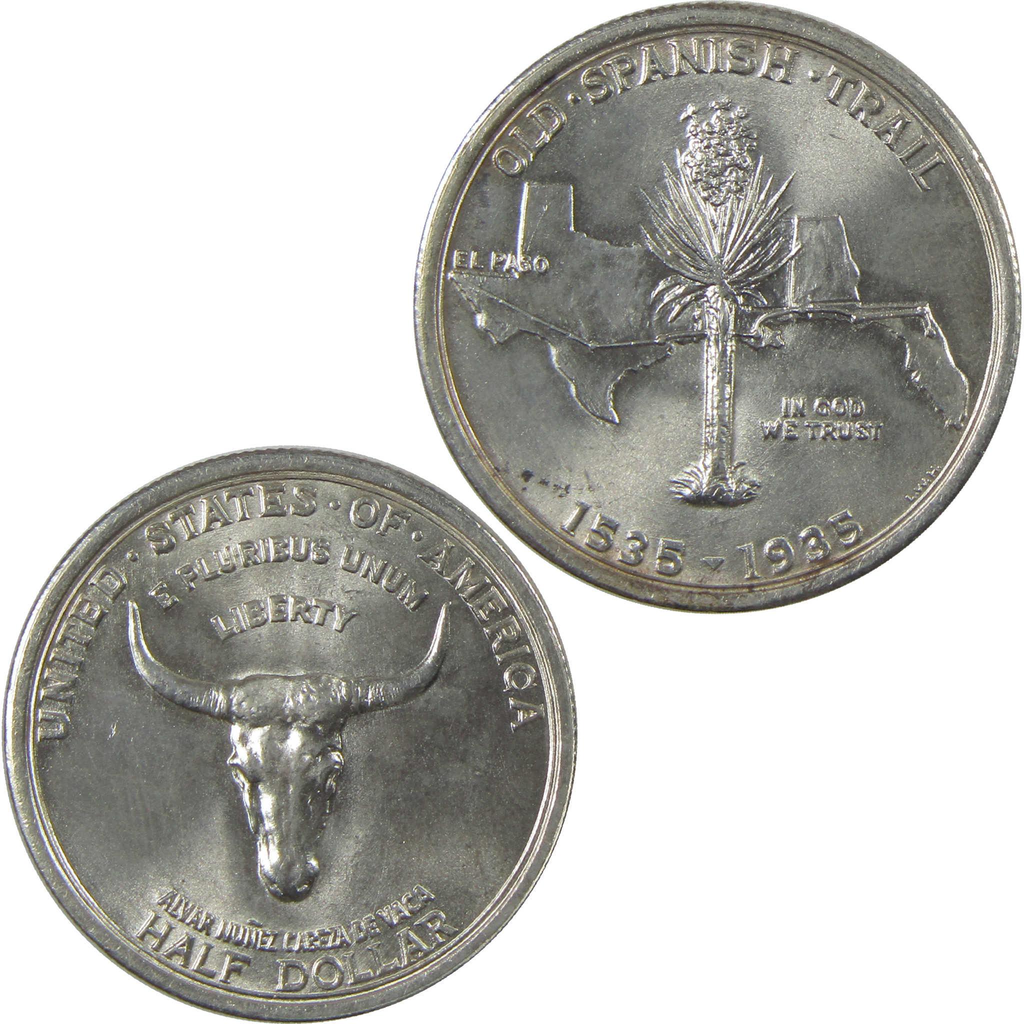 1935 Old Spanish Trail Commemorative Silver 50c BU Choice Uncirculated