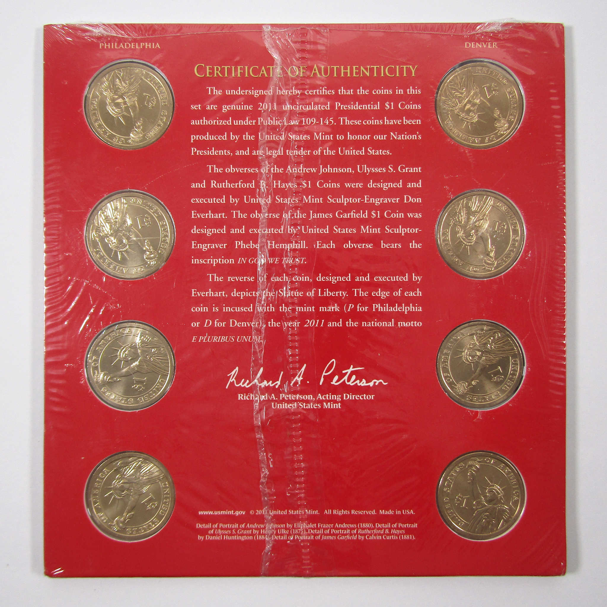 2011 P&D Presidential Dollar $1 Coin Uncirculated Set OGP SKU:CPC3628