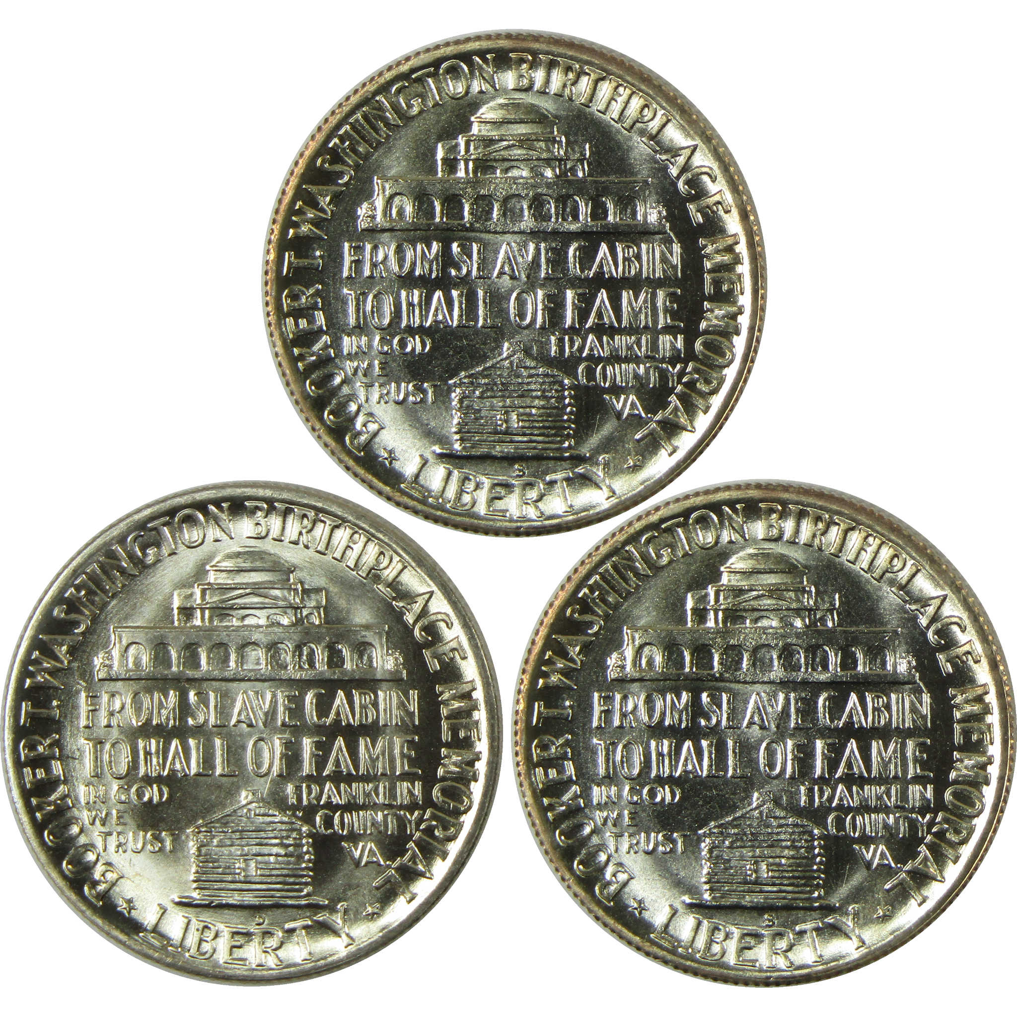 1950 PDS Booker T Washington 50c 3 Coin All-Mint Set BU Choice Unc