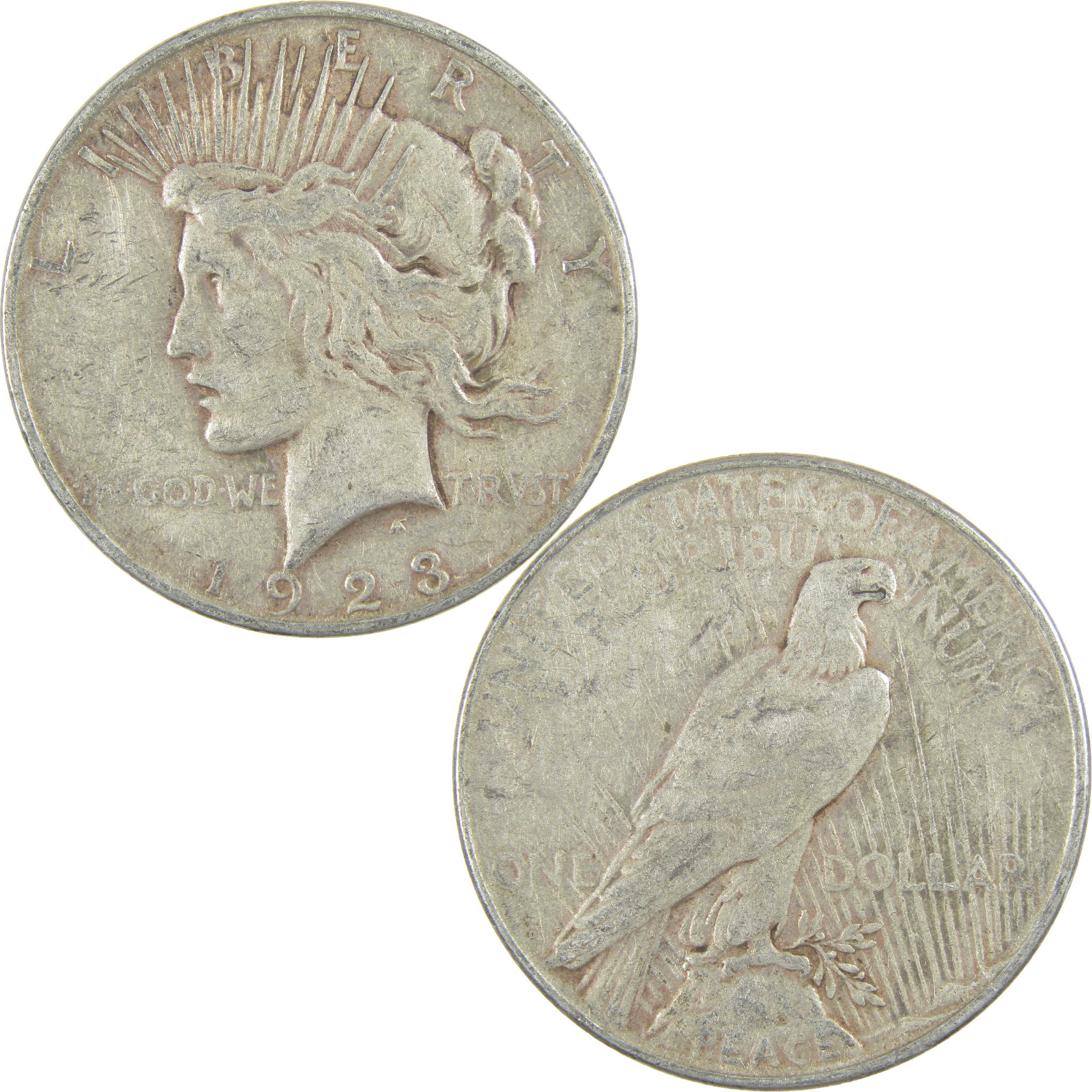 1923 D Peace Dollar F Fine Silver $1 Coin