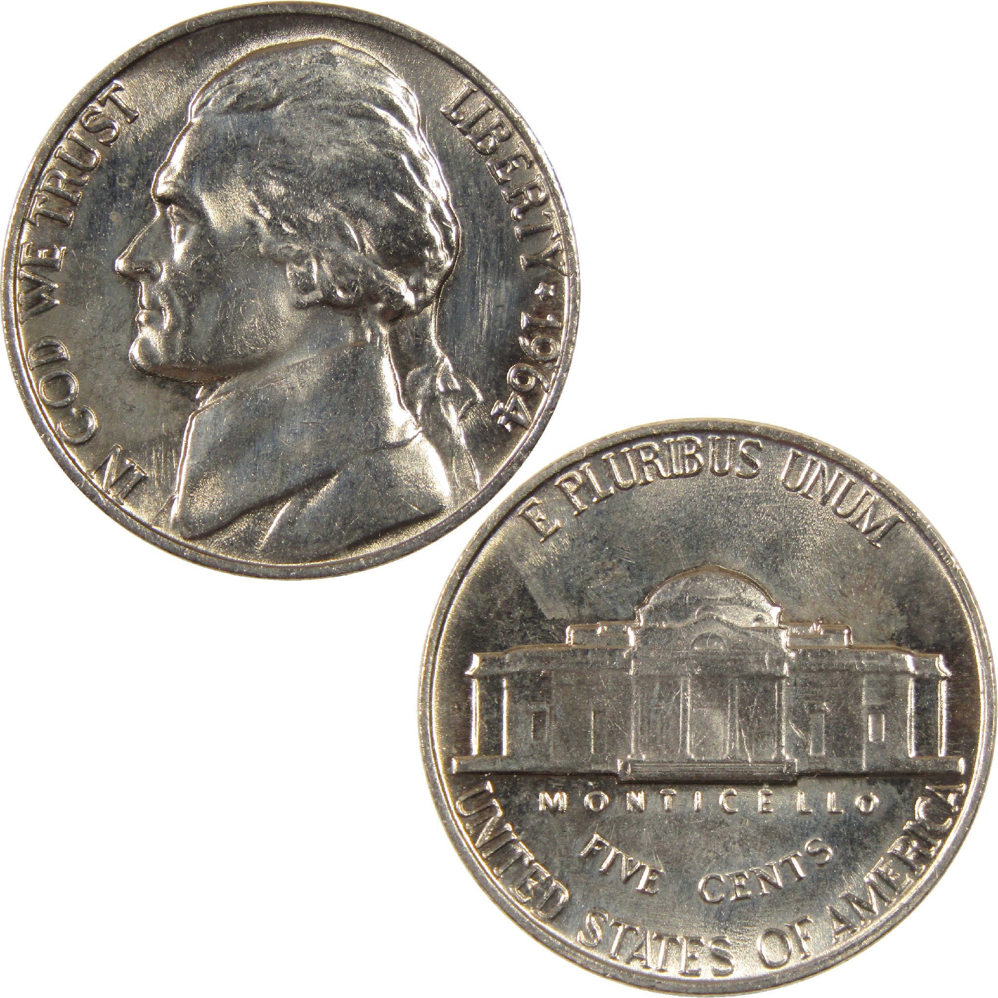 1964 Jefferson Nickel BU Uncirculated 5c Coin