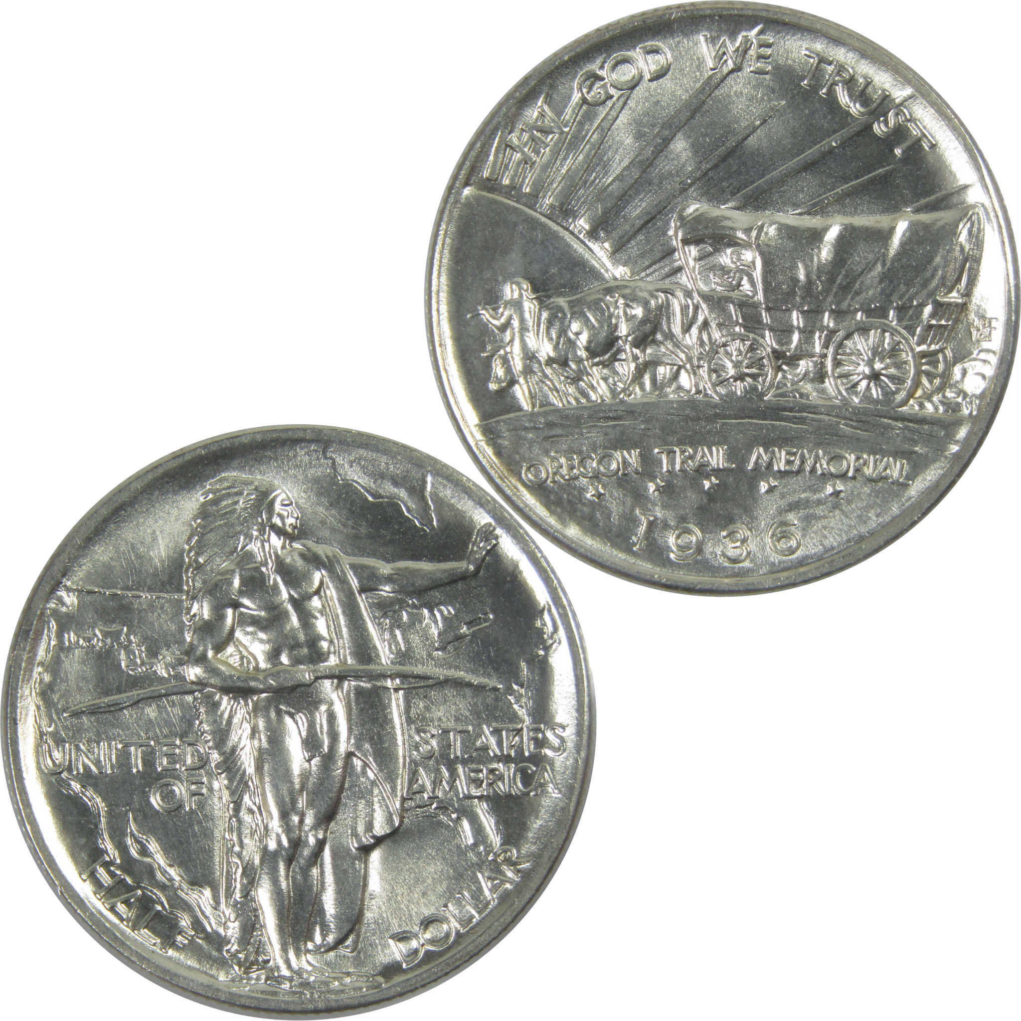 Oregon Trail Commemorative Half Dollar 1936 AU About Uncirculated