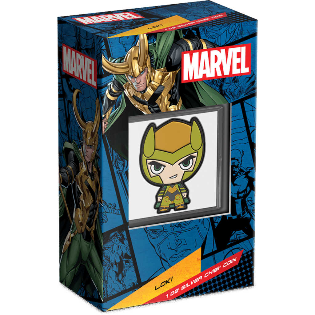 Marvel Loki Chibi 1 oz .999 Silver $2 Proof Coin 2023 COA SKU:OPC152