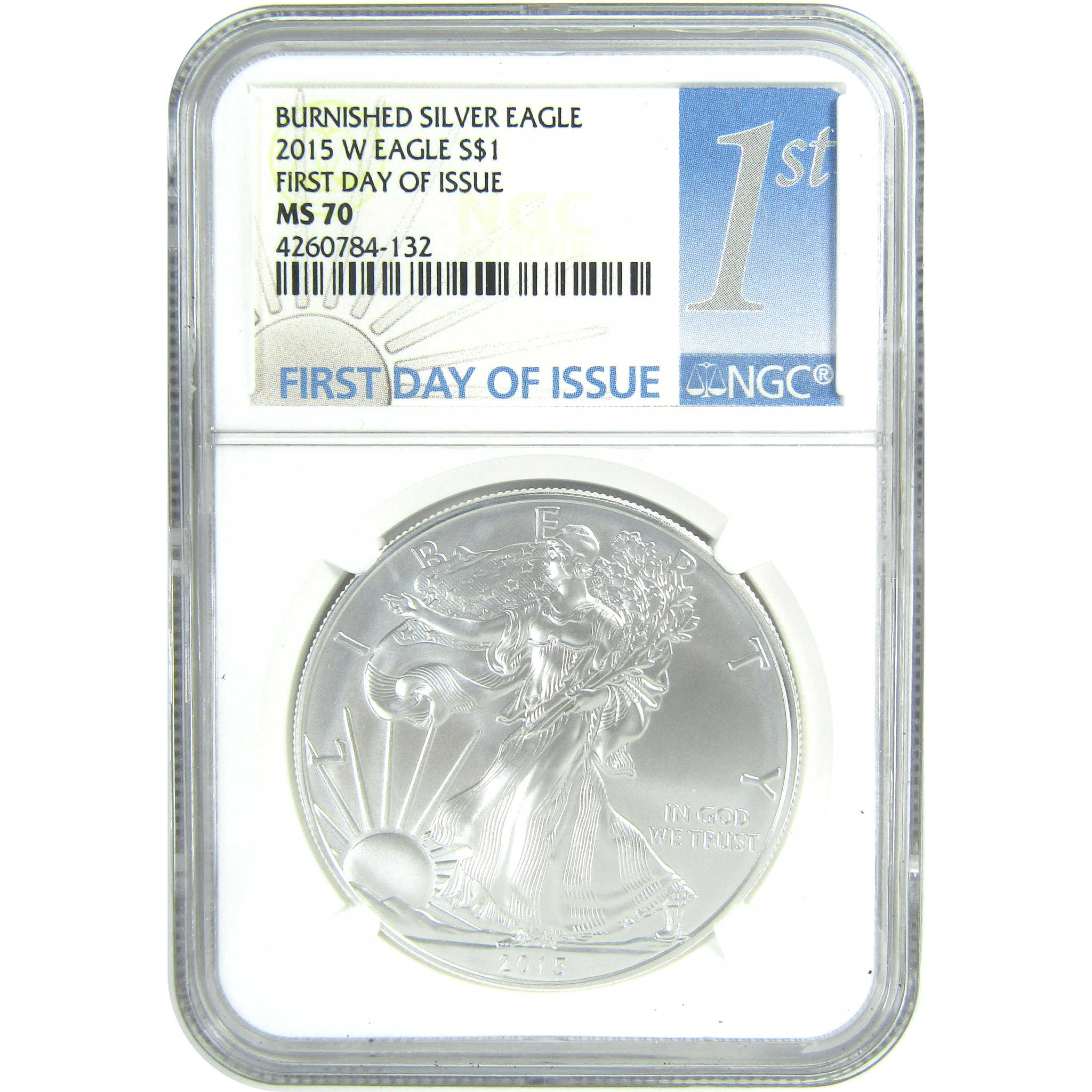 2015 W American Silver Eagle MS 70 NGC Burnished First Day SKU:CPC9538