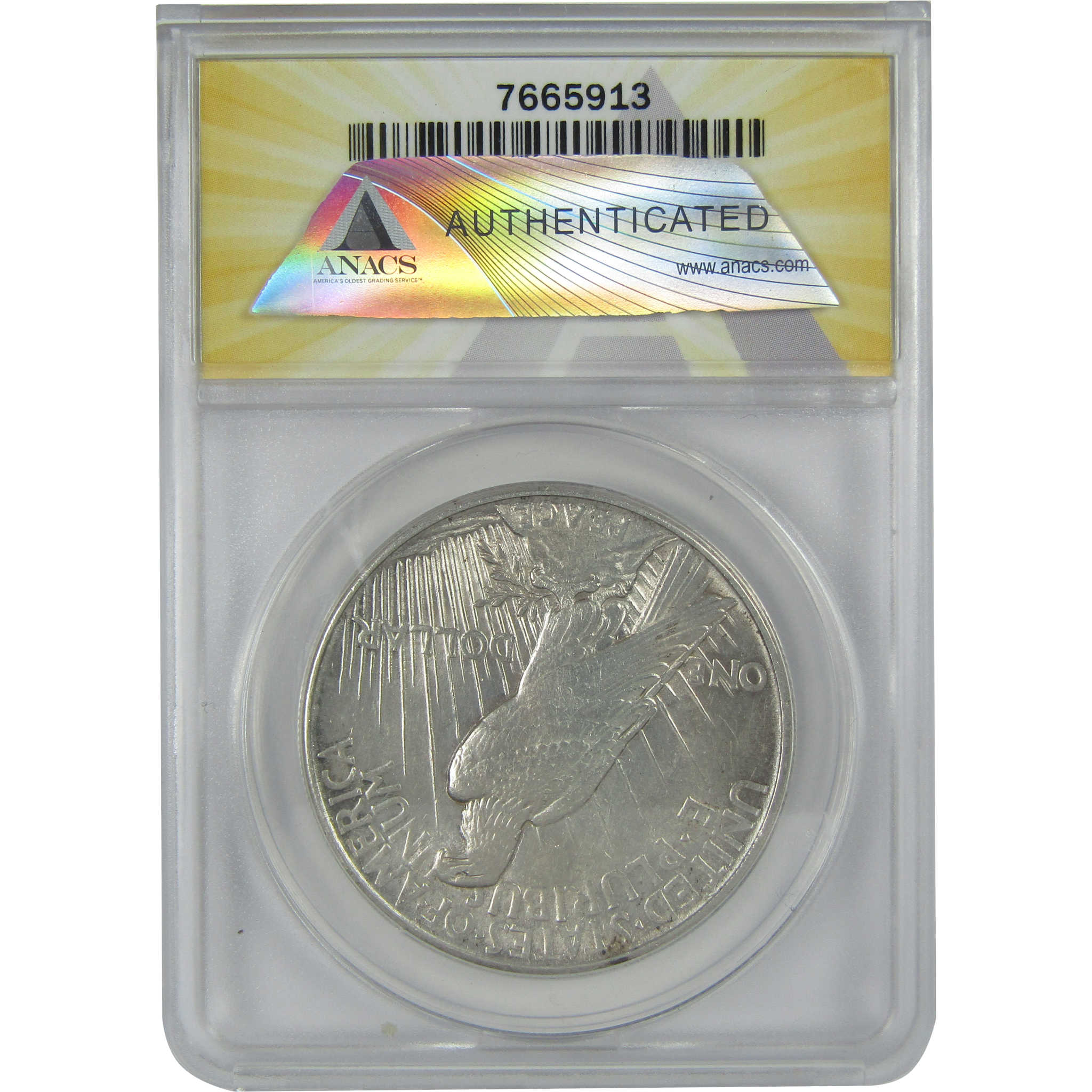 1921 High Relief Peace Dollar AU 58 Details ANACS Silver $1 SKU:I16386