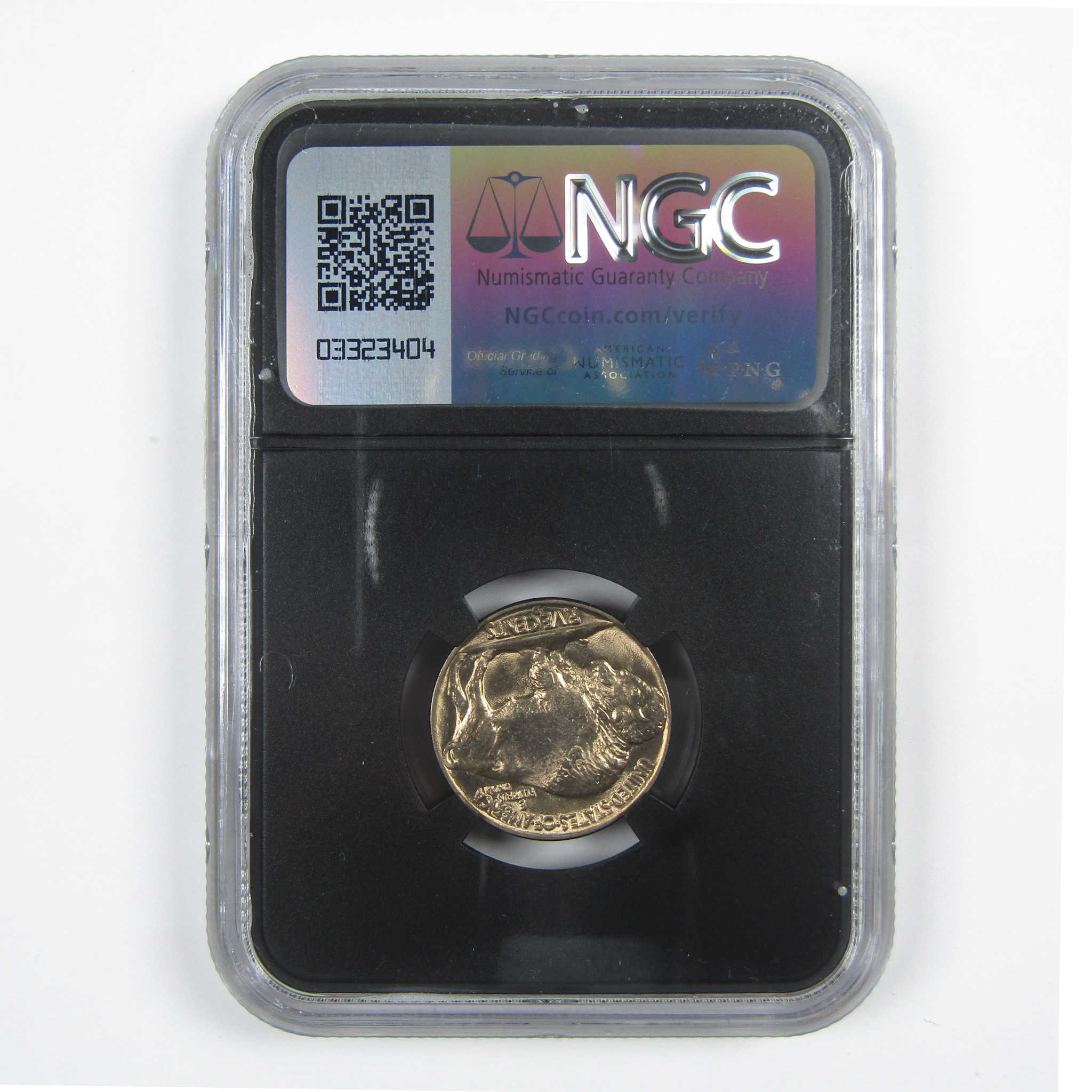 1938 D Buffalo Nickel MS 66 NGC 5c Original Bag Fragment SKU:I14592