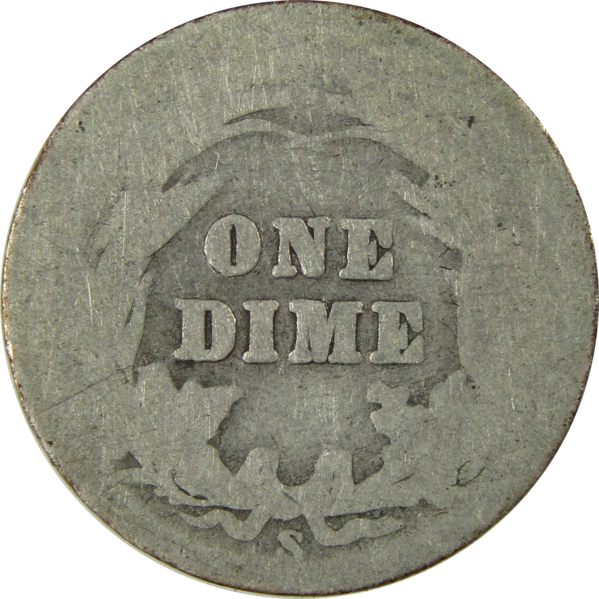1909 S Barber Silver Dime AG About Good 10c Coin Collectible SKU:CP713