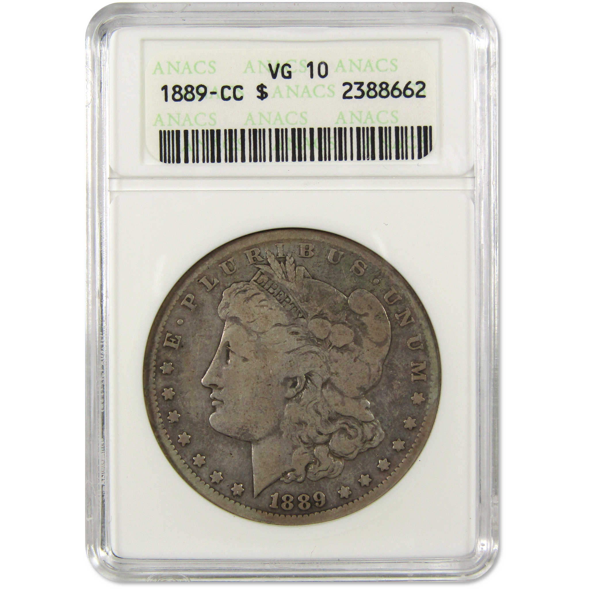 1889 CC Morgan Dollar VG 10 ANACS 90% Silver $1 Coin SKU:I9482 - Morgan coin - Morgan silver dollar - Morgan silver dollar for sale - Profile Coins &amp; Collectibles