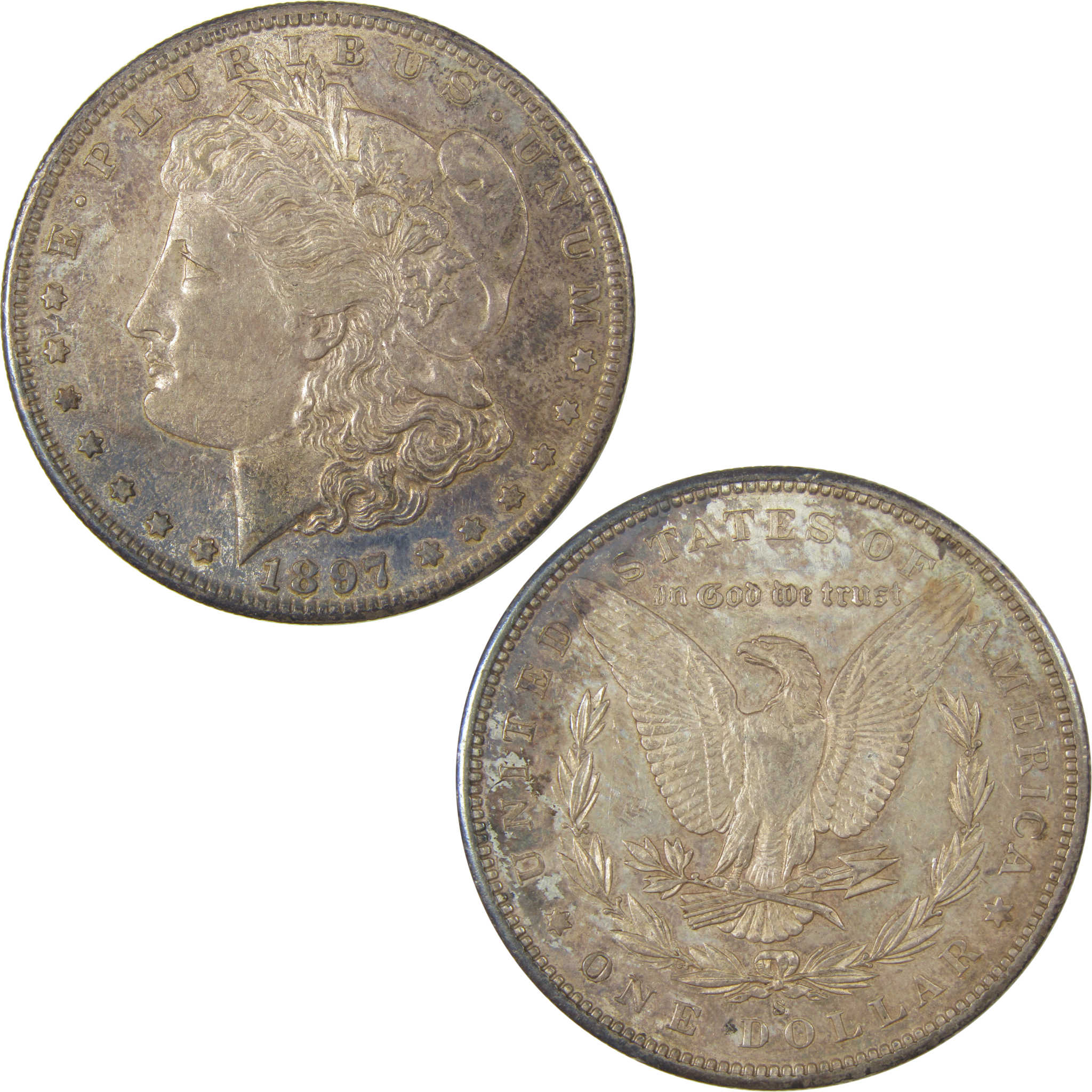 1897 S Morgan Dollar AU About Uncirculated Silver $1 Coin SKU:I17929 - Morgan coin - Morgan silver dollar - Morgan silver dollar for sale - Profile Coins &amp; Collectibles