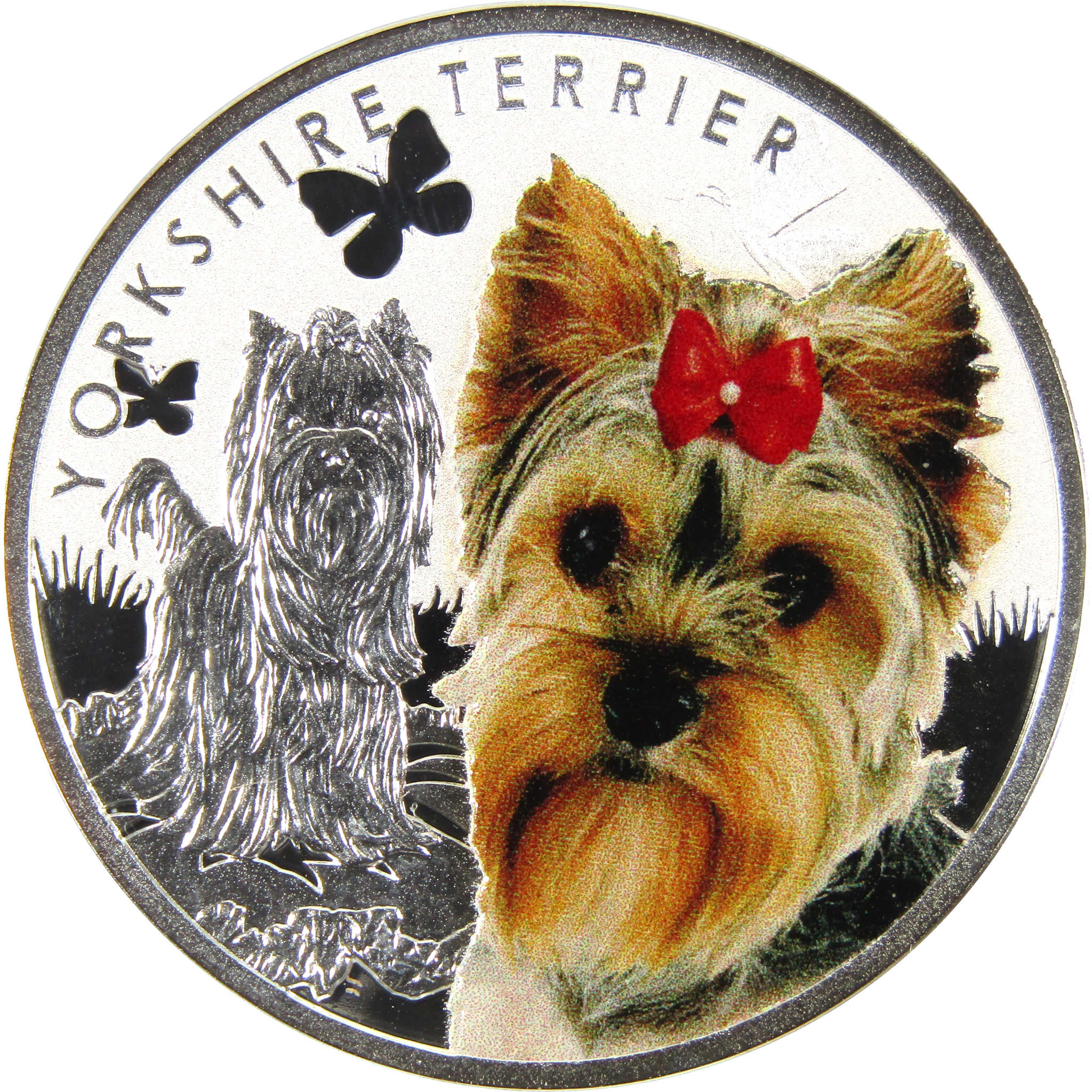 2014 Yorkshire Terrier Dollar .999 Silver Proof Coin COA SKU:CPC3838