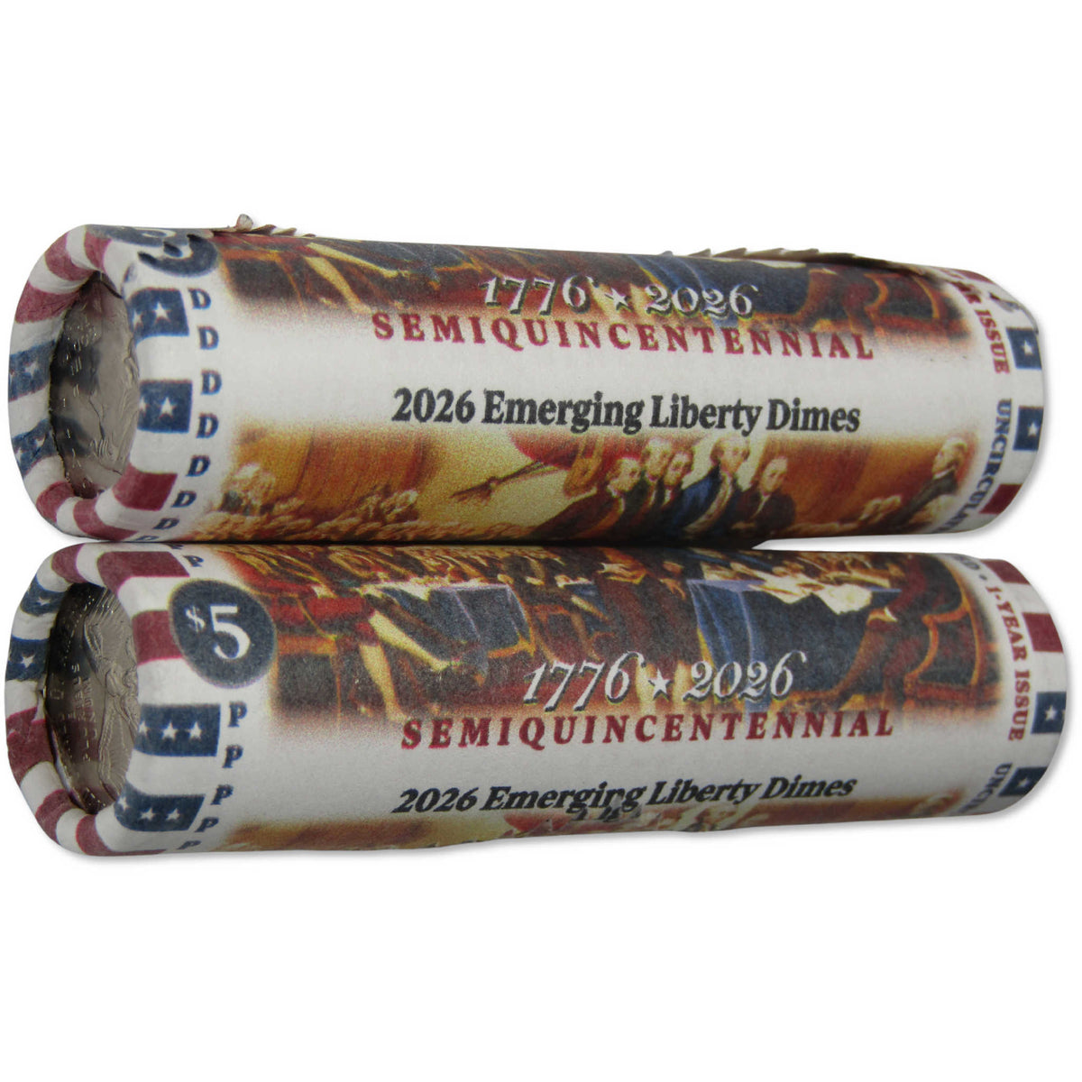 2026 P&D Emerging Liberty Semiquincentennial Dime Uncirculated Rolls
