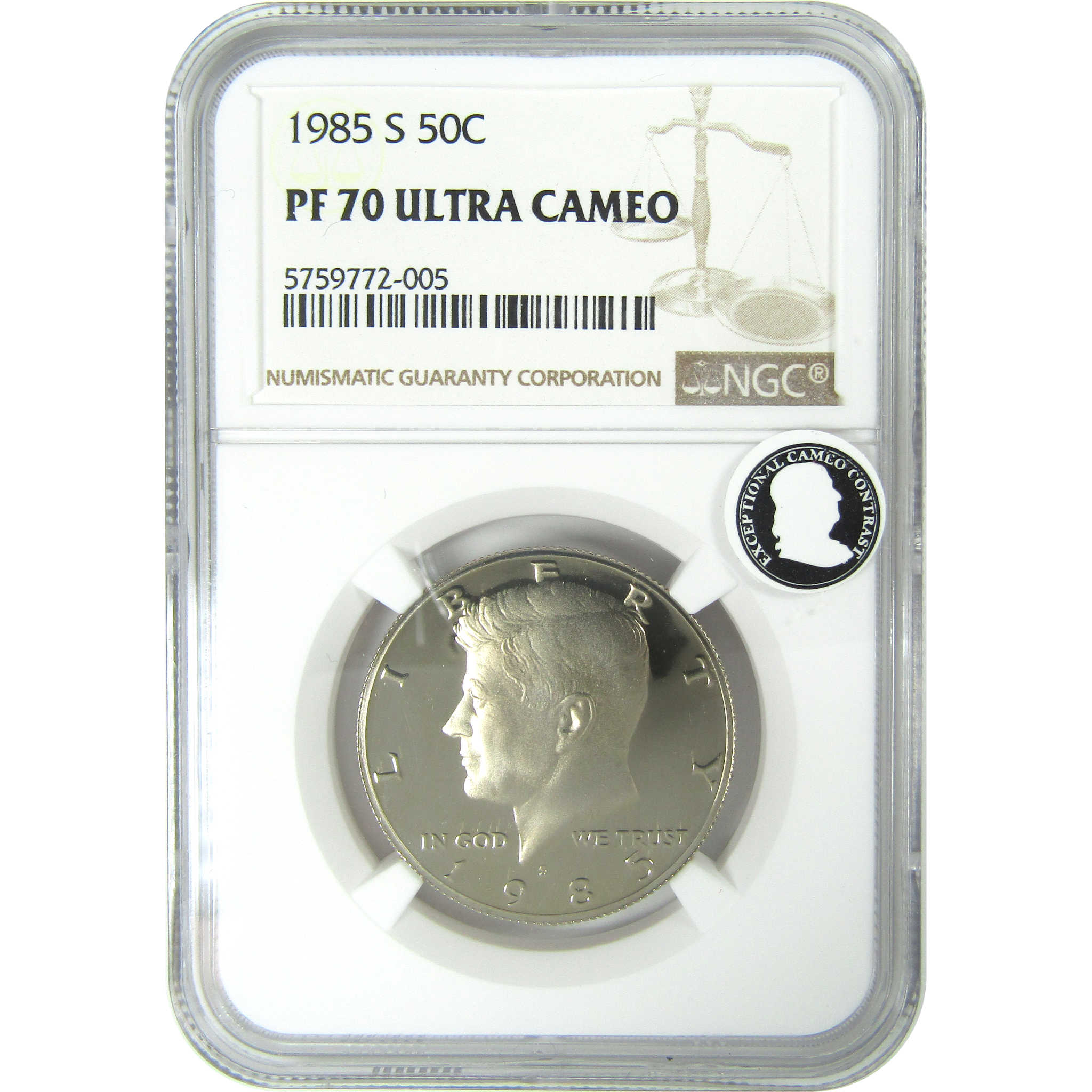 1985 S Kennedy Half Dollar PF 70 UCAM NGC Clad Proof 50c SKU:CPC9294