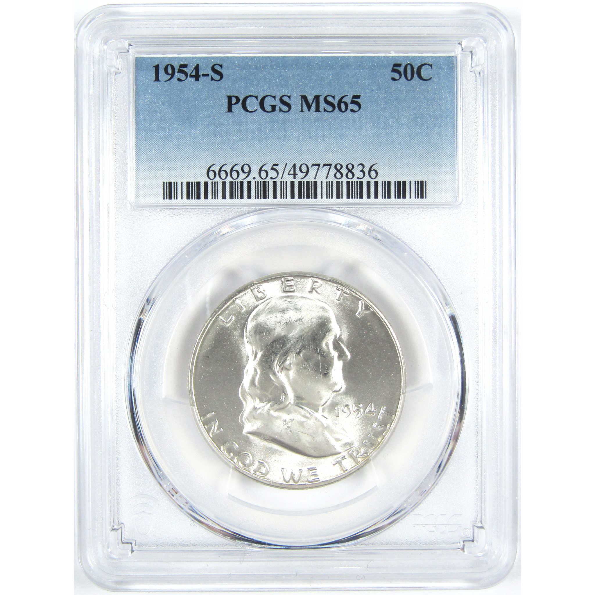 1954 S Franklin Half Dollar MS 65 PCGS Silver 50c Unc Coin SKU:I15238