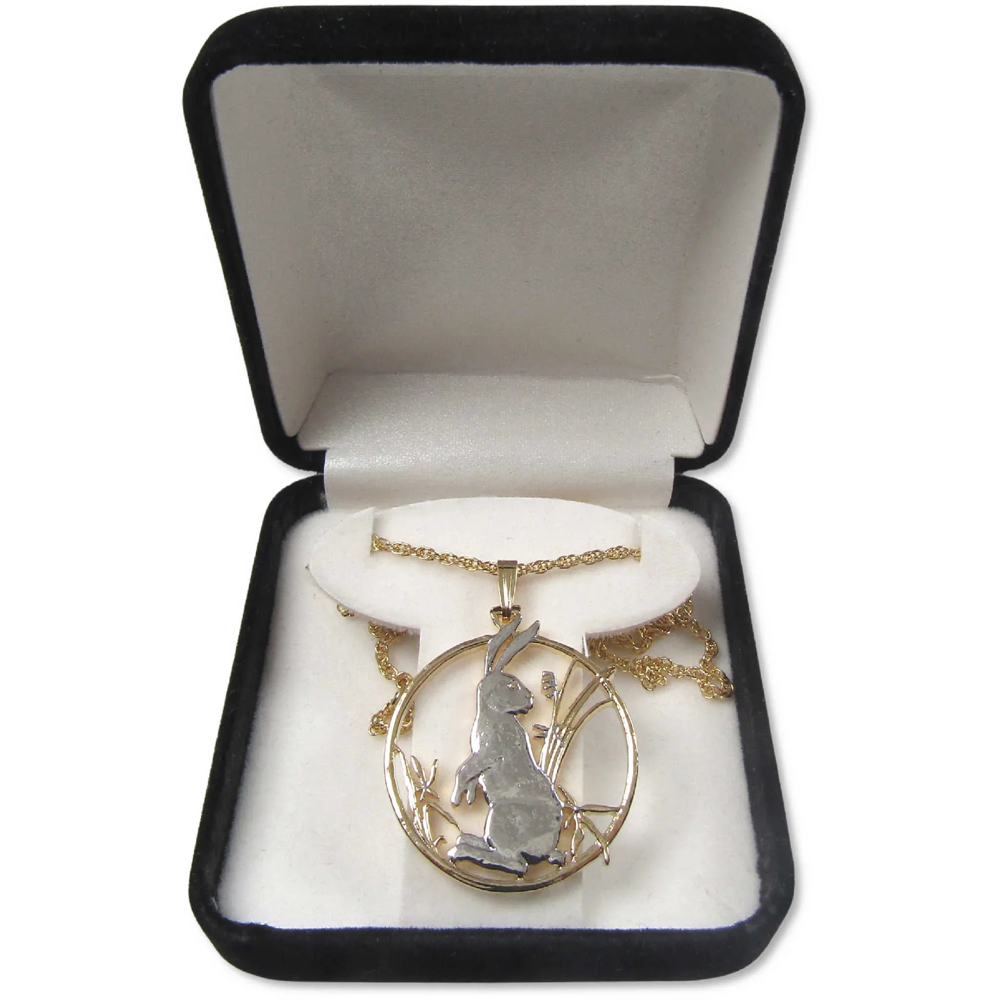 Year of the Rabbit Hand Cut Coin Necklace with Chain