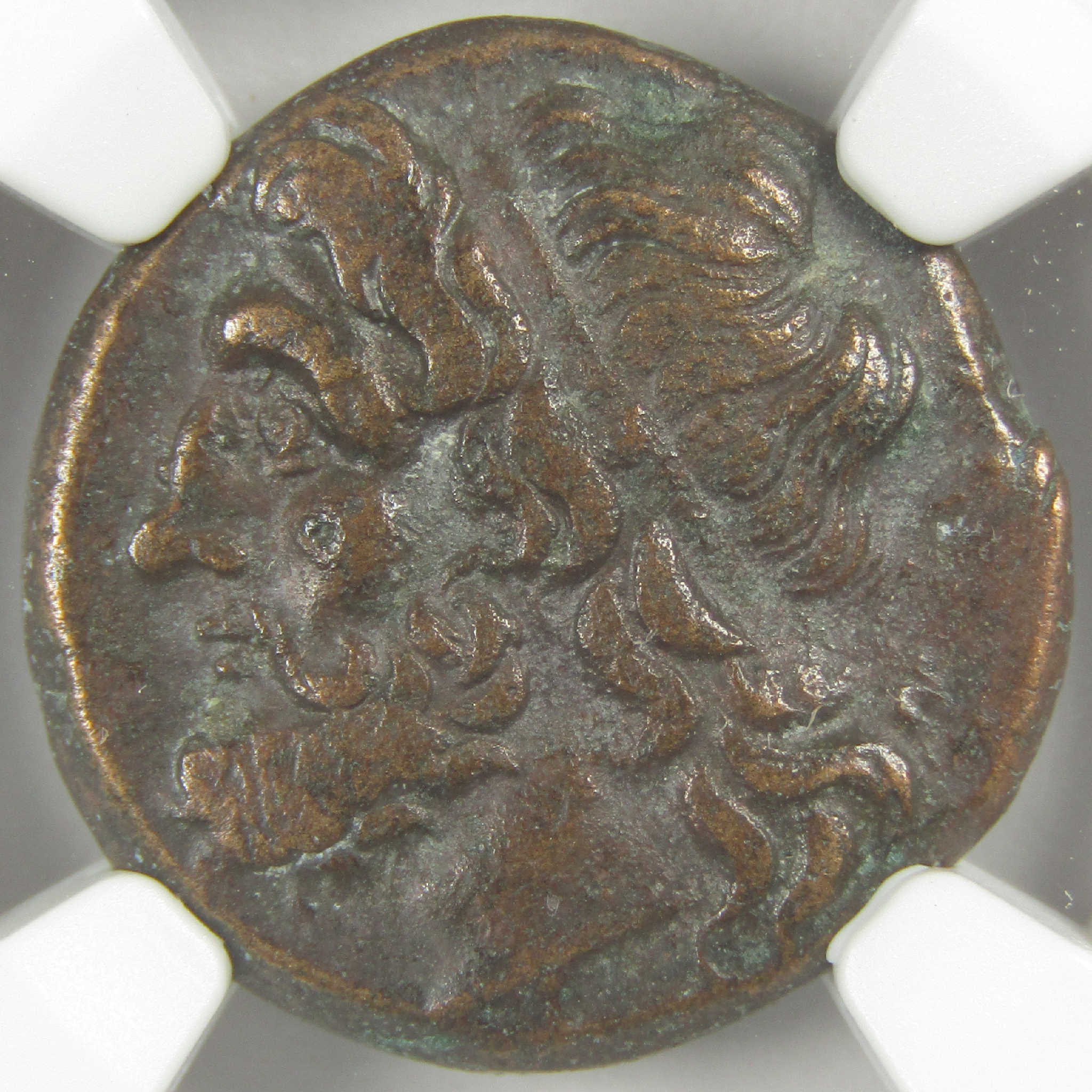 275-215 BC Sicily Syracuse Hieron II Poseidon AE Ch VF NGC Ancient