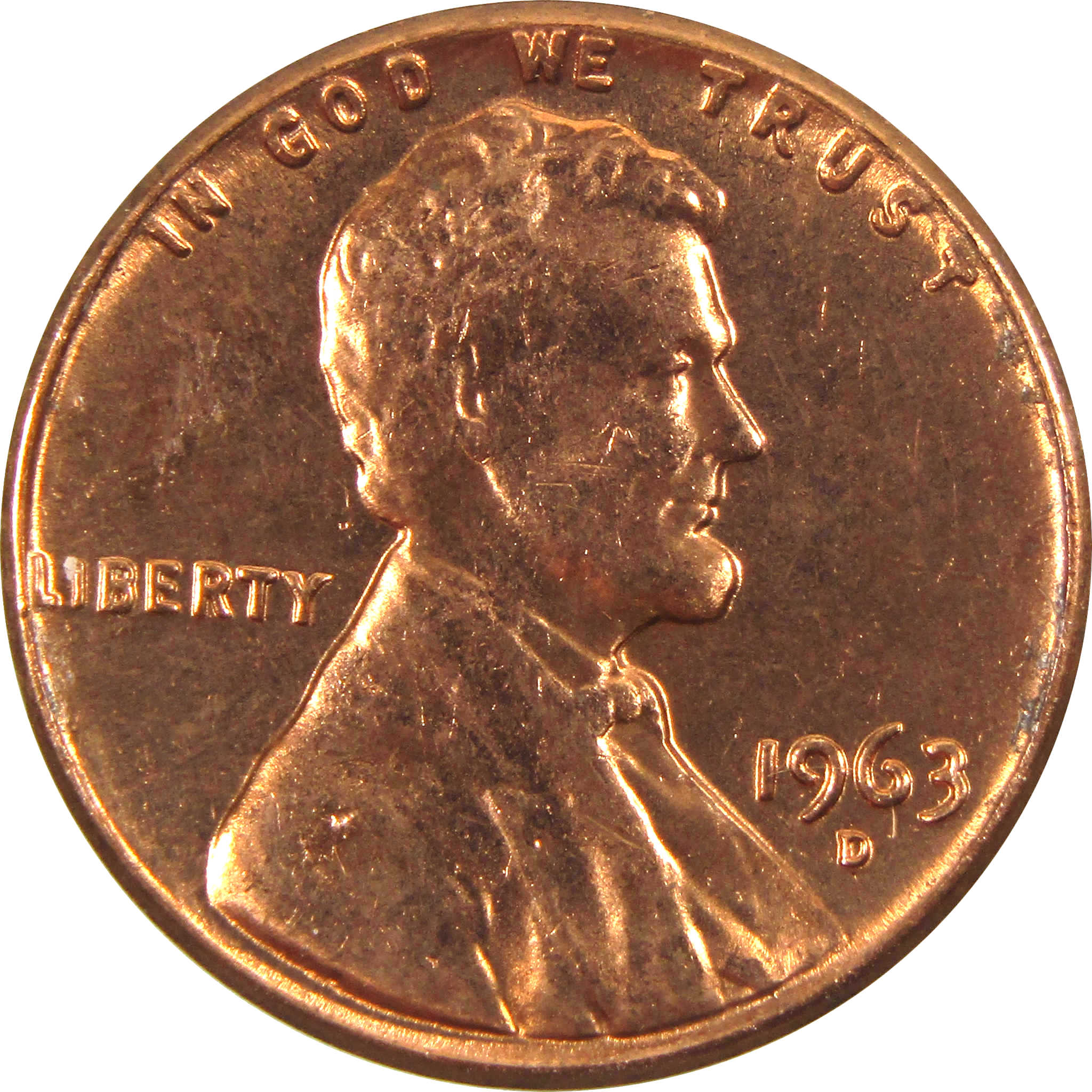 1963 D Lincoln Memorial Cent BU Uncirculated Penny 1c Coin