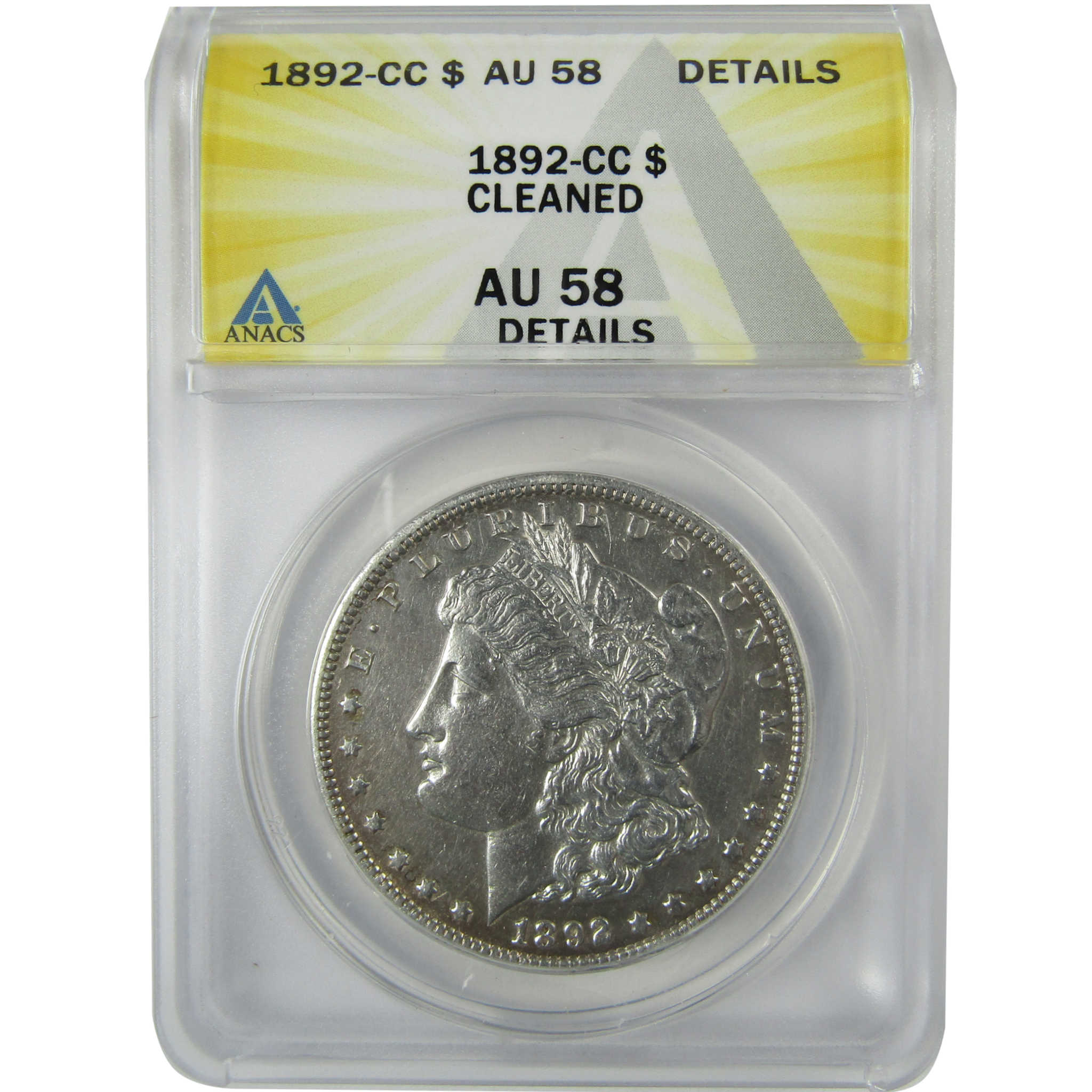 1892 CC Morgan Silver Dollar AU 58 Details ANACS $1 Coin SKU:CP799 - Morgan coin - Morgan silver dollar - Morgan silver dollar for sale - Profile Coins &amp; Collectibles