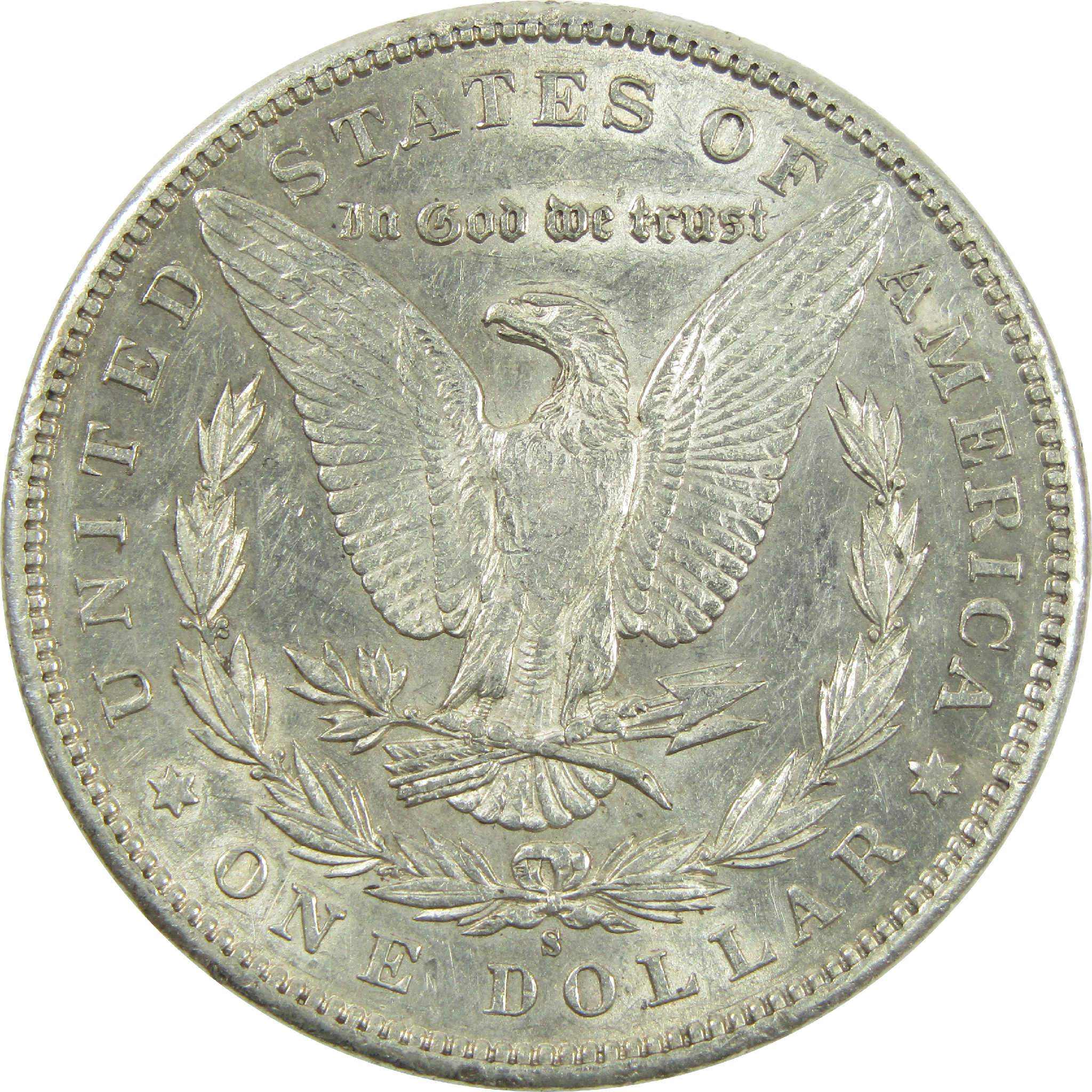 1897 S Morgan Dollar AU About Uncirculated Silver $1 Coin SKU:I13500