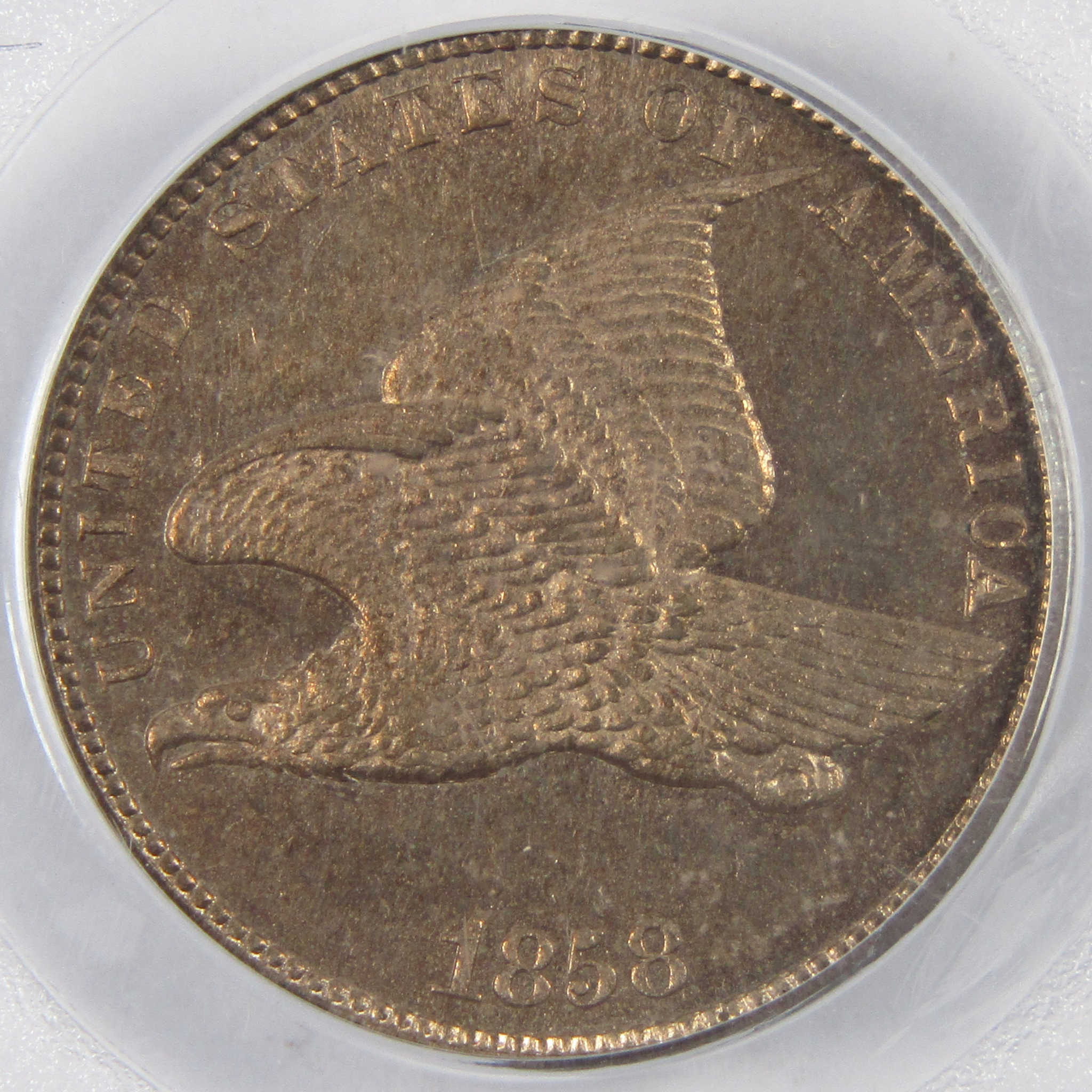 1858 Small Letters Flying Eagle Cent PR 64 PCGS CAC Penny 1c Proof